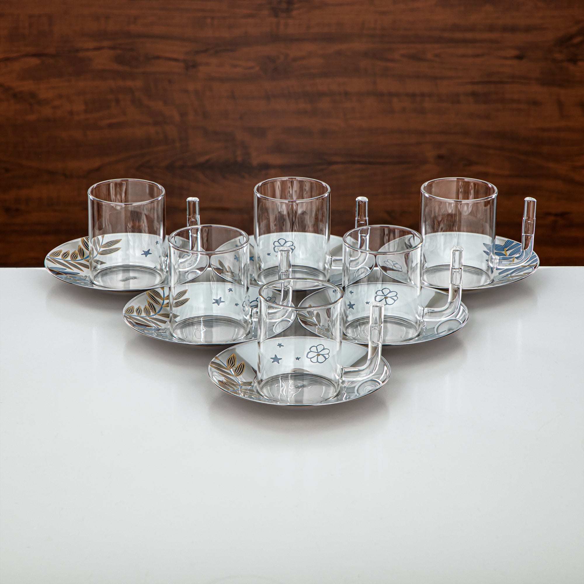 Almarjan Vacuum Flask & Tea Set Matt Silver & Matt Gold 20-Piece 1L + 1L (GOK-S-MS-MG + 18PCS-12196-2) – Elegant Serving | Ramadan & Gatherings