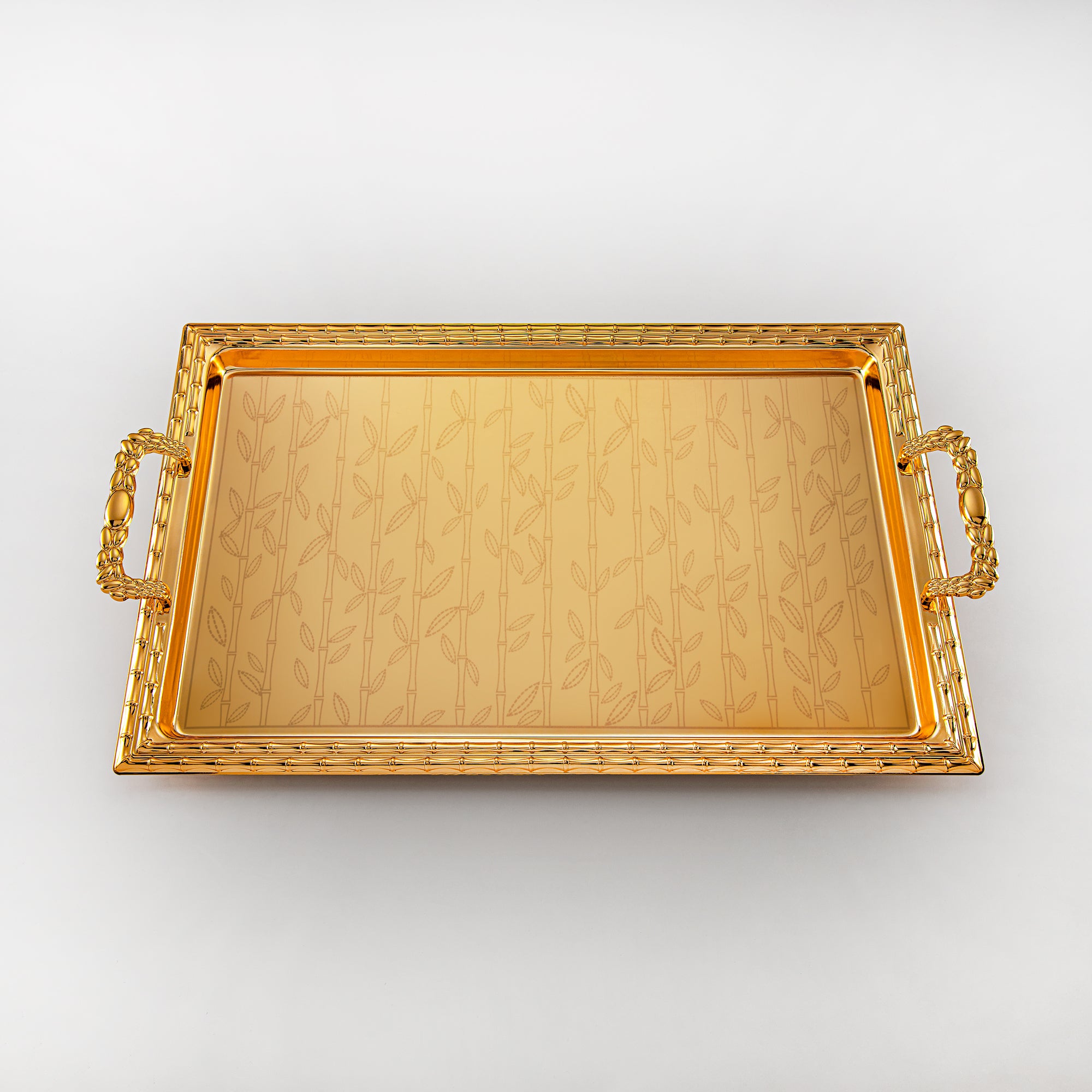 Almarjan Serving Tray Set - 3 Pieces, Golden (335XLLM-FG) | Ramadan & Special Occasions