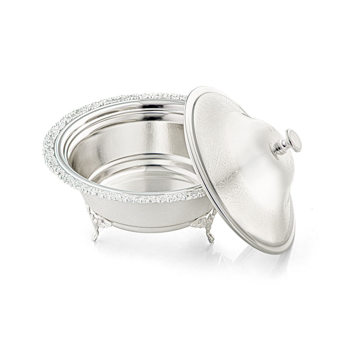 ALMARJAN Bol Date 20 CM Avec Couvercle Argent 851-27S