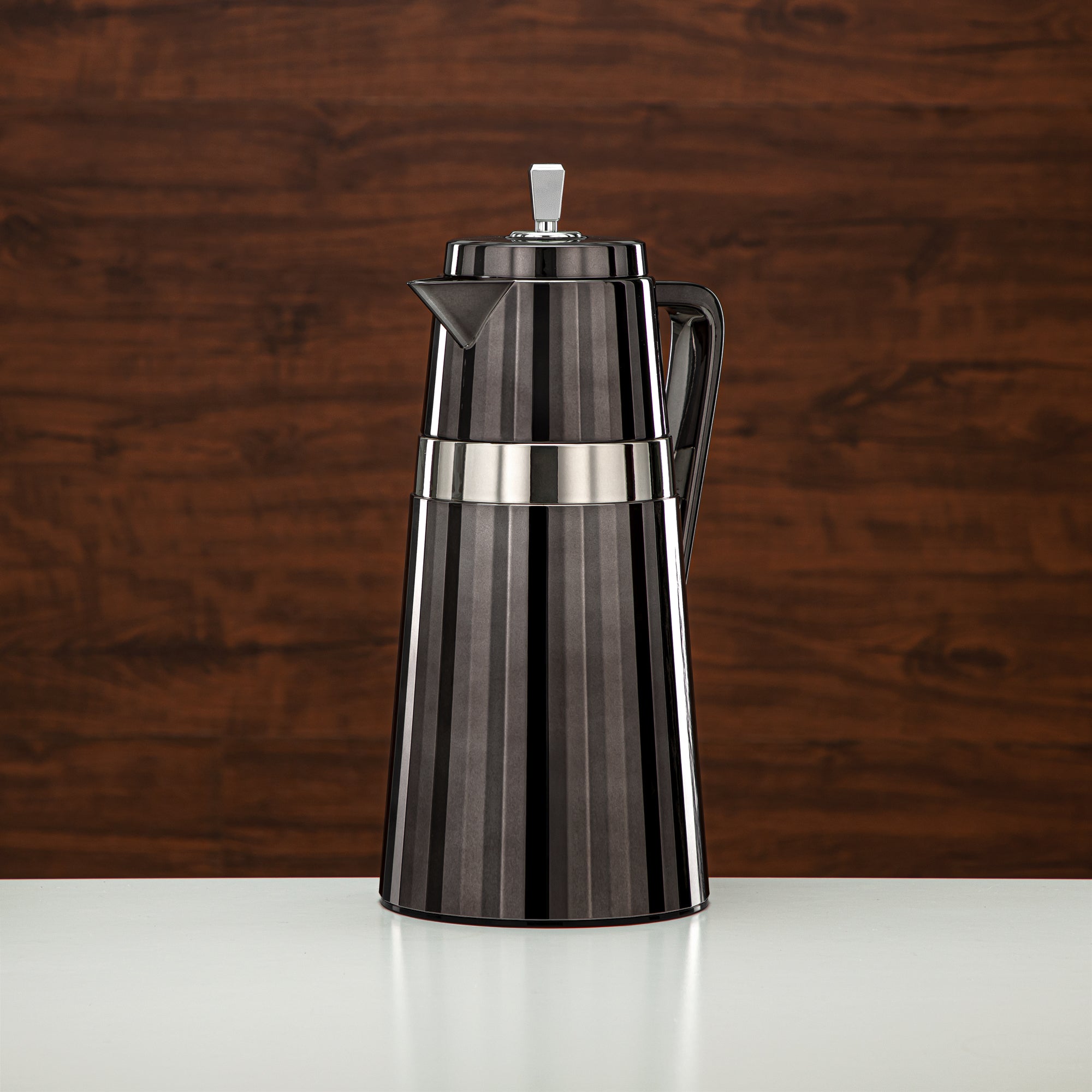 Almarjan 2 Pieces Vacuum Flask Set Black & Silver - C77-BC