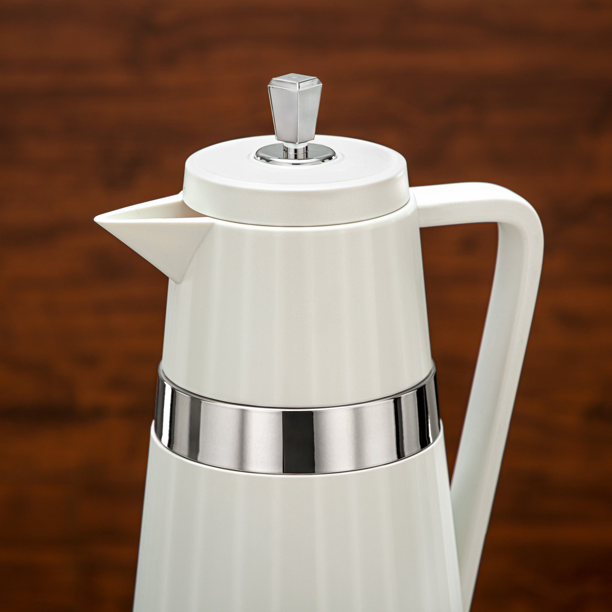 Almarjan 2 Pieces Vacuum Flask Set Ivory & Silver - C77-IC