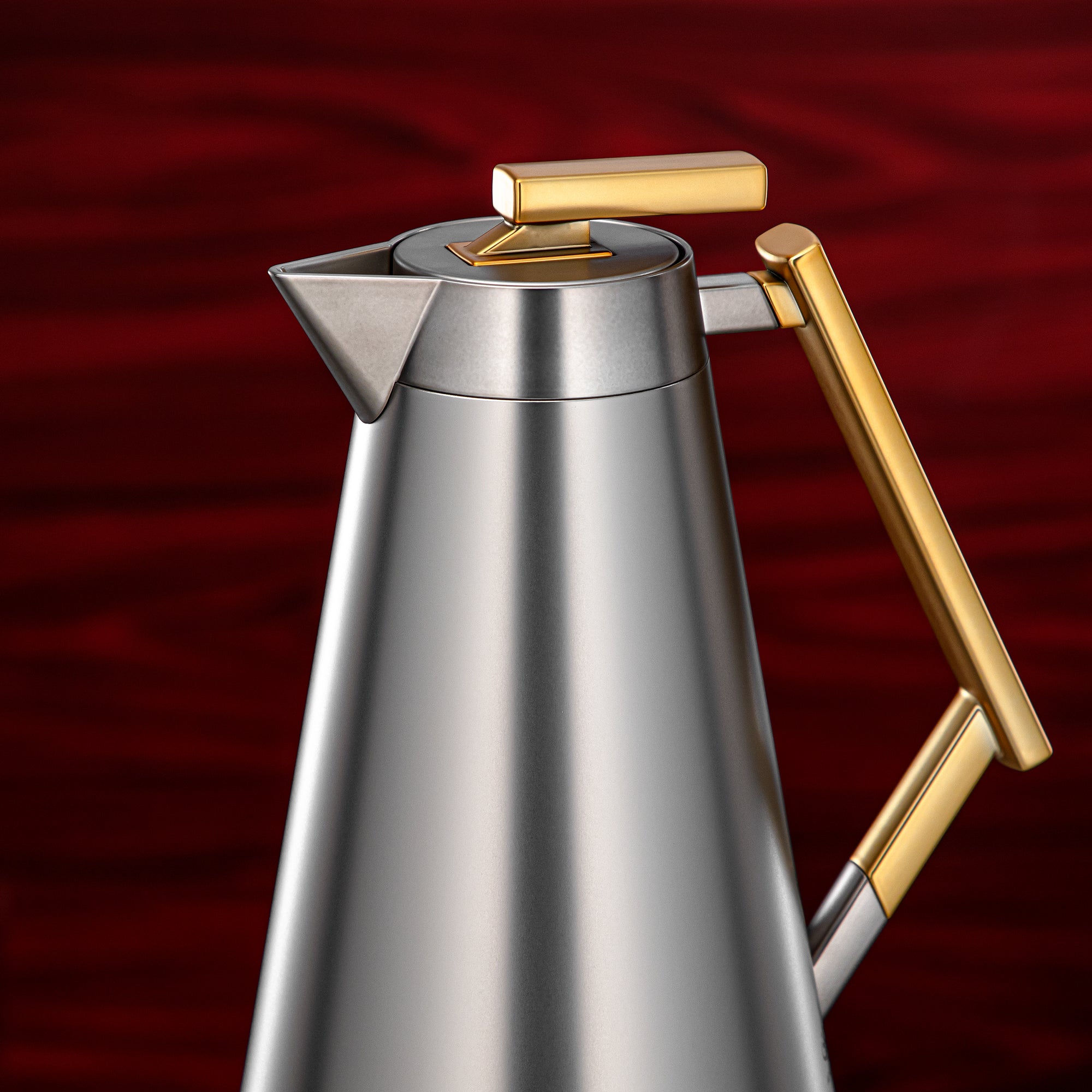 Almarjan Vacuum Flask Set 0.7L & 1L Matt Nickel & Matt Gold