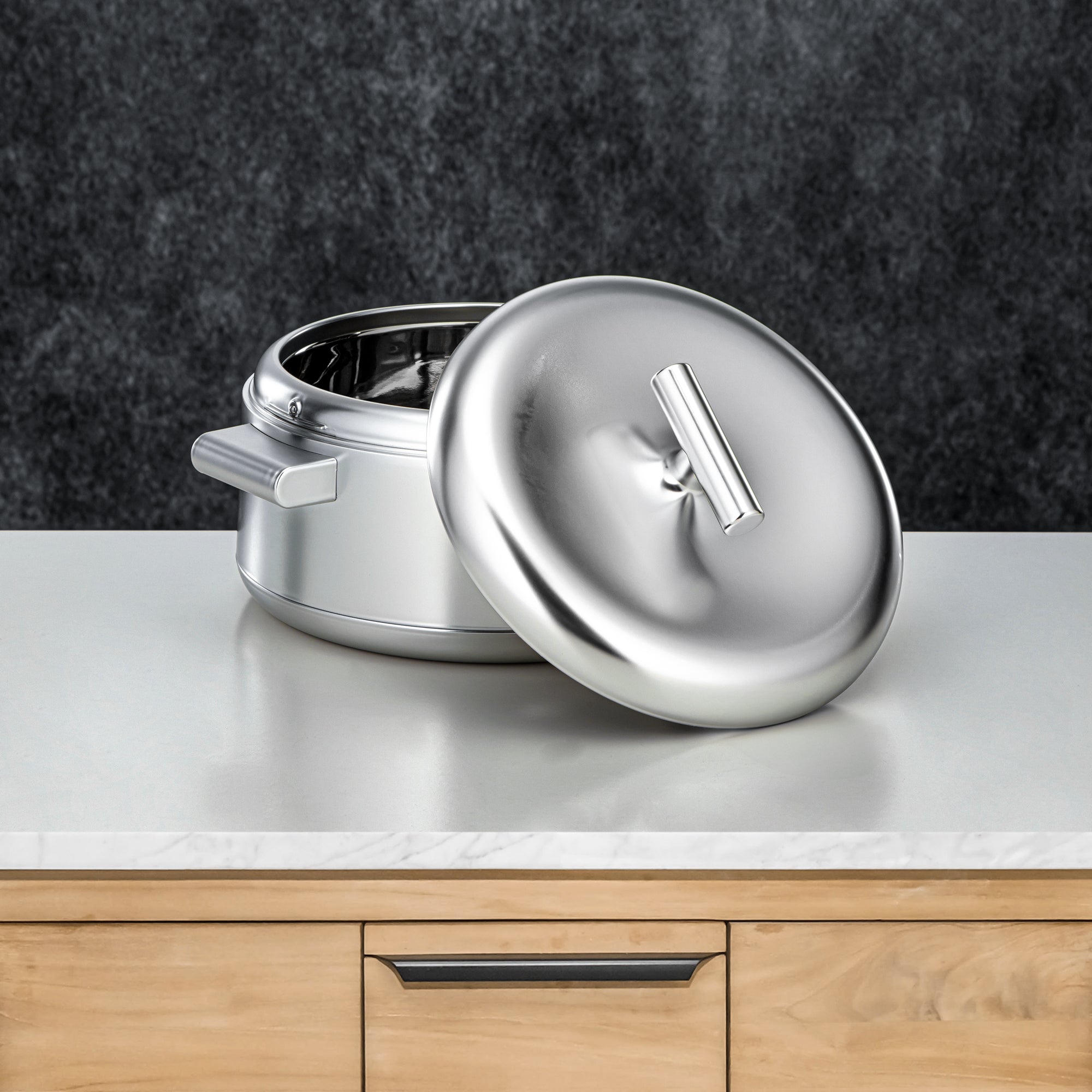 Almarjan Hot Pot Set ABS 1L, 2.5L, 3L Matt silver (EL-100/250/300 ALLMC)