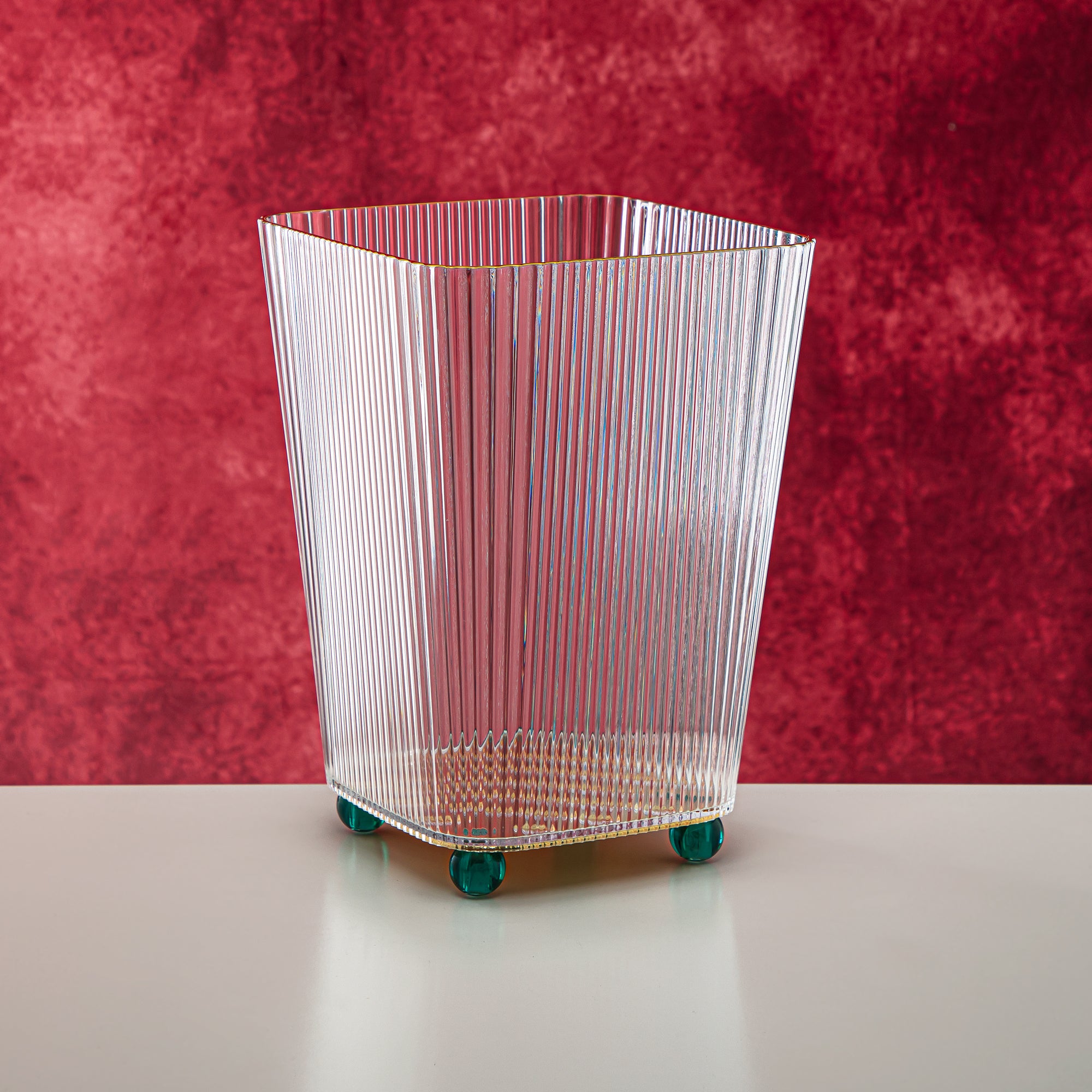 المرجان طقم سلة مهملات وصندوق مناديل أكريليك قطعتين - FB01/02 DG/G