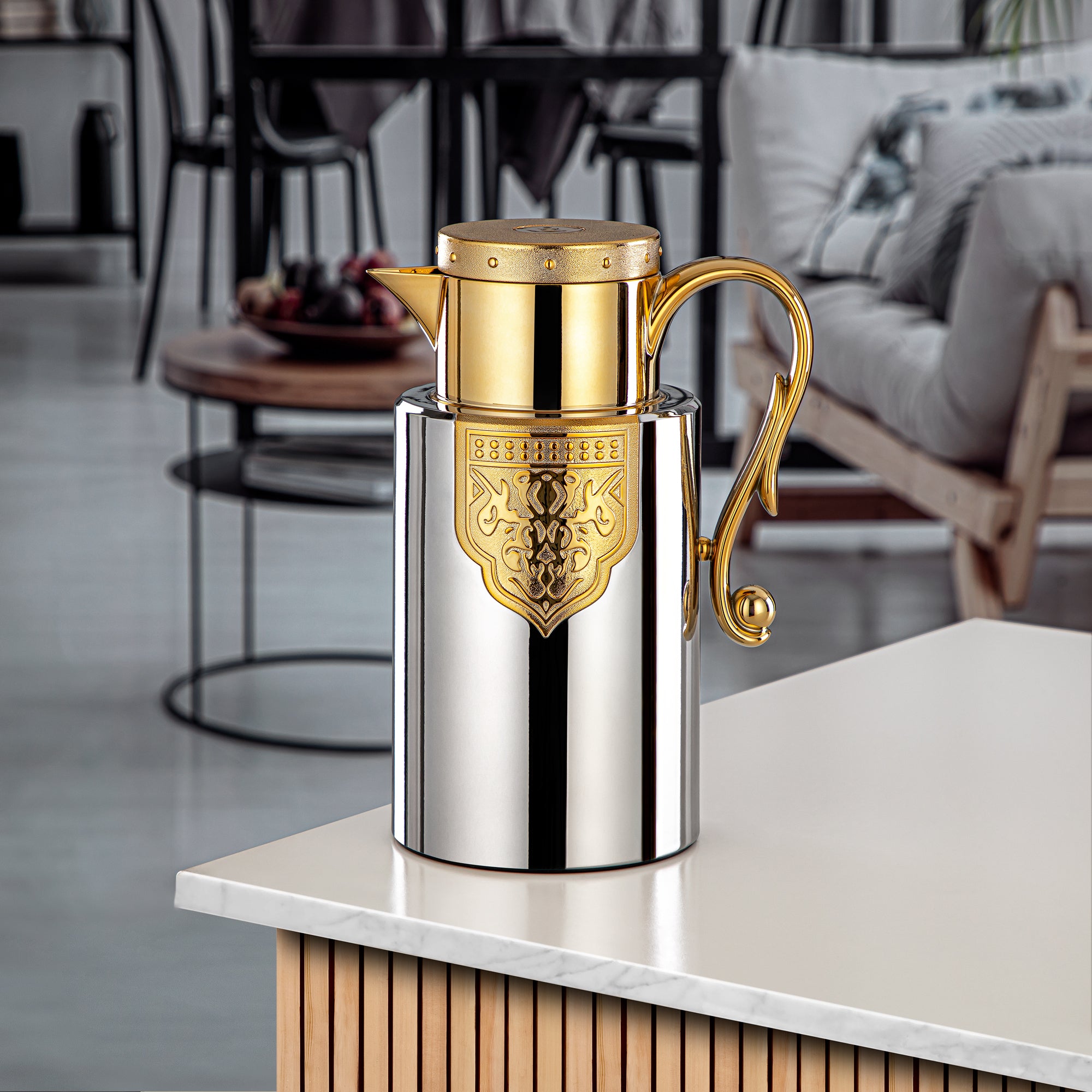 Almarjan 2 Pieces Vacuum Flask Set Silver & Gold - FG207 AB-100 C/G