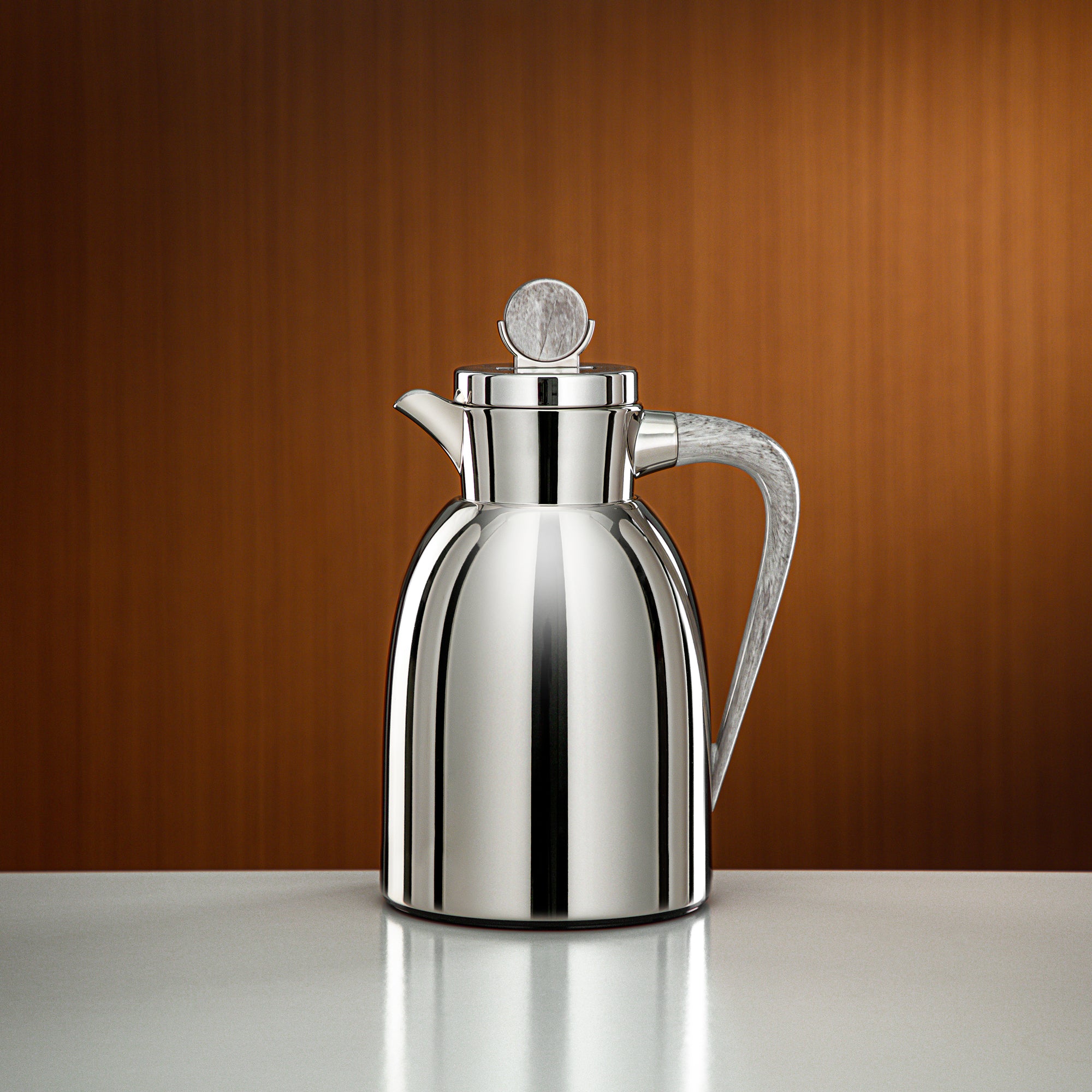 Almarjan Vacuum Flask 1L Nickel & Marble