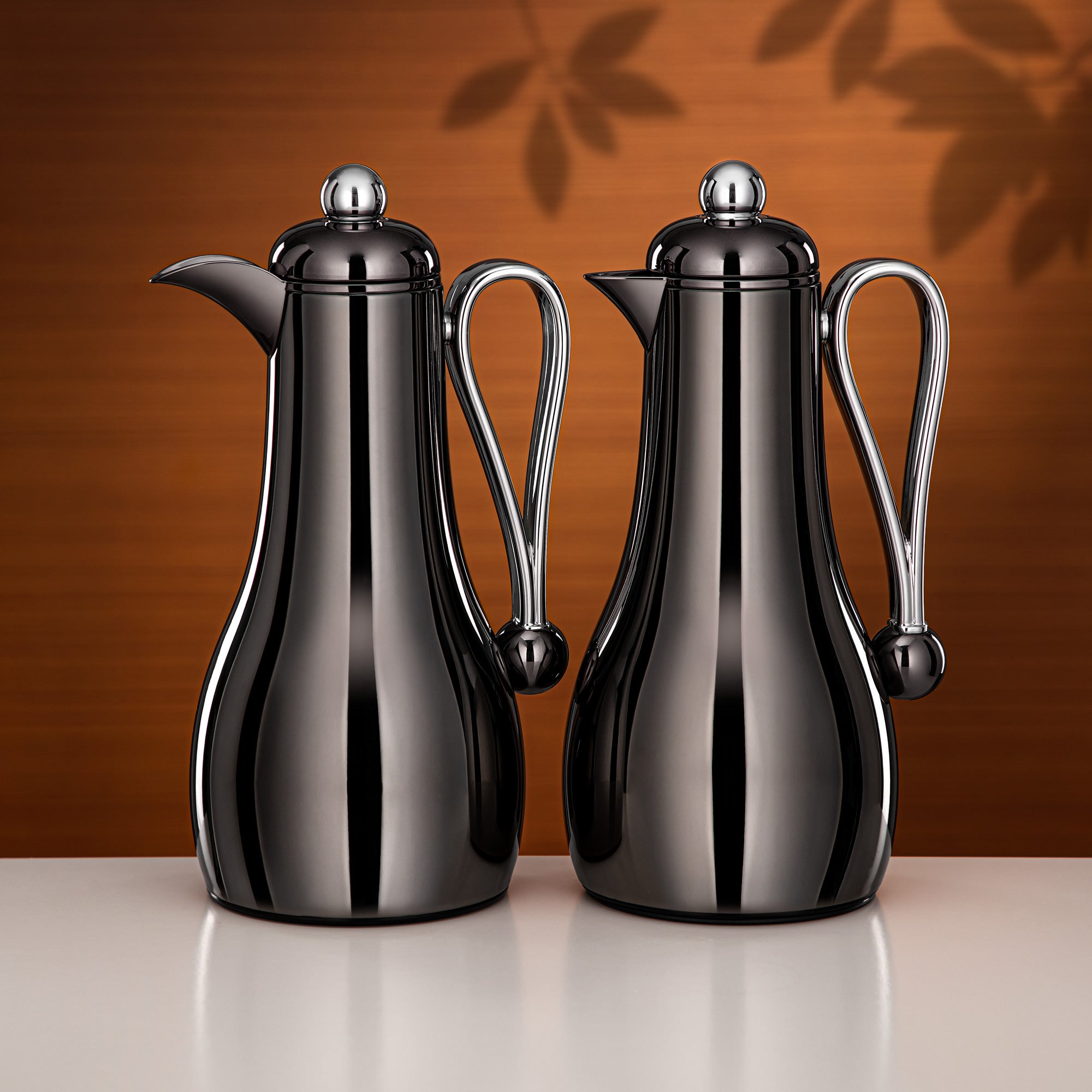 Almarjan Vacuum Flask Set 1L + 1L Gun Black & Silver