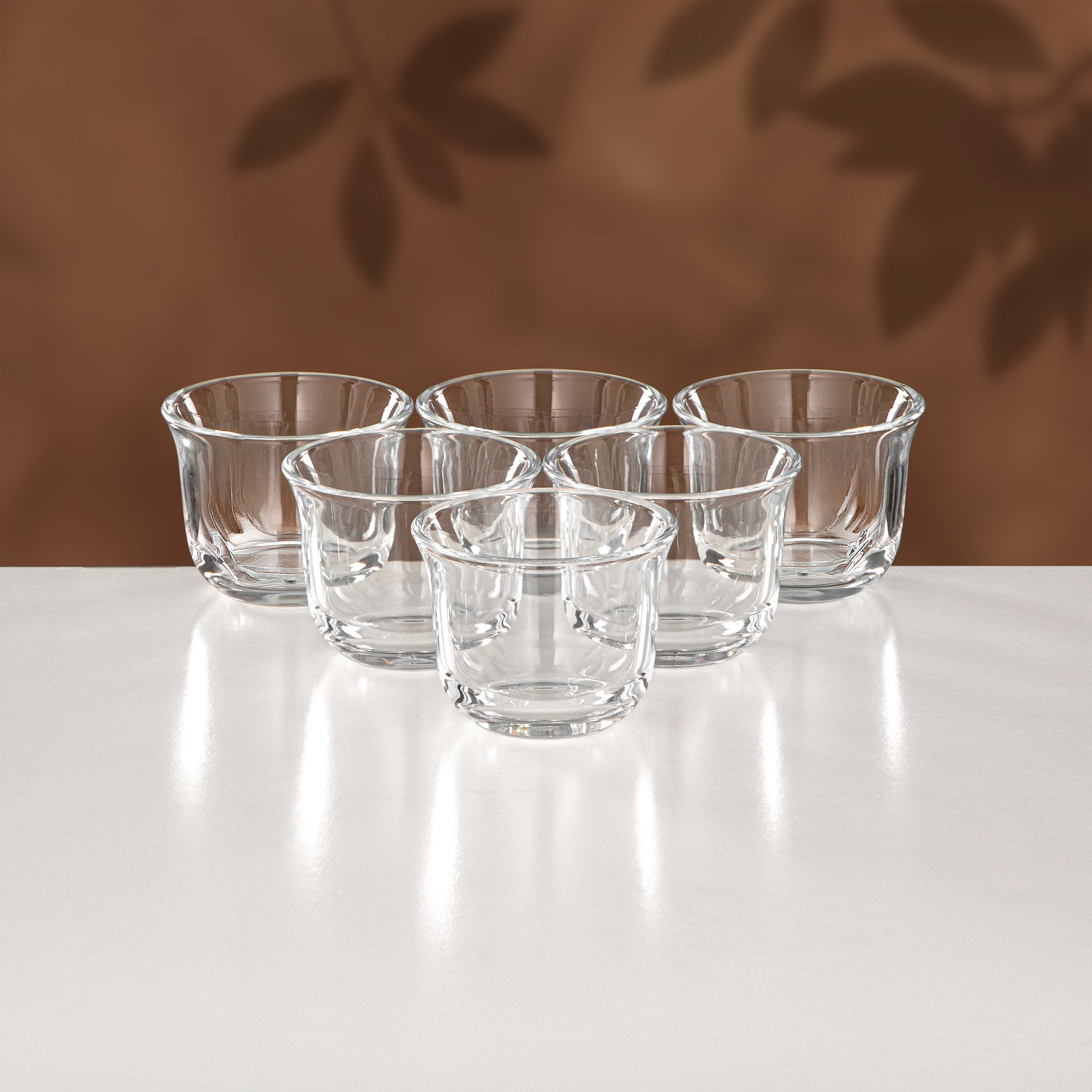 Almarjan 18 Pieces Tea & Coffee Set, Silver & Dark Wood