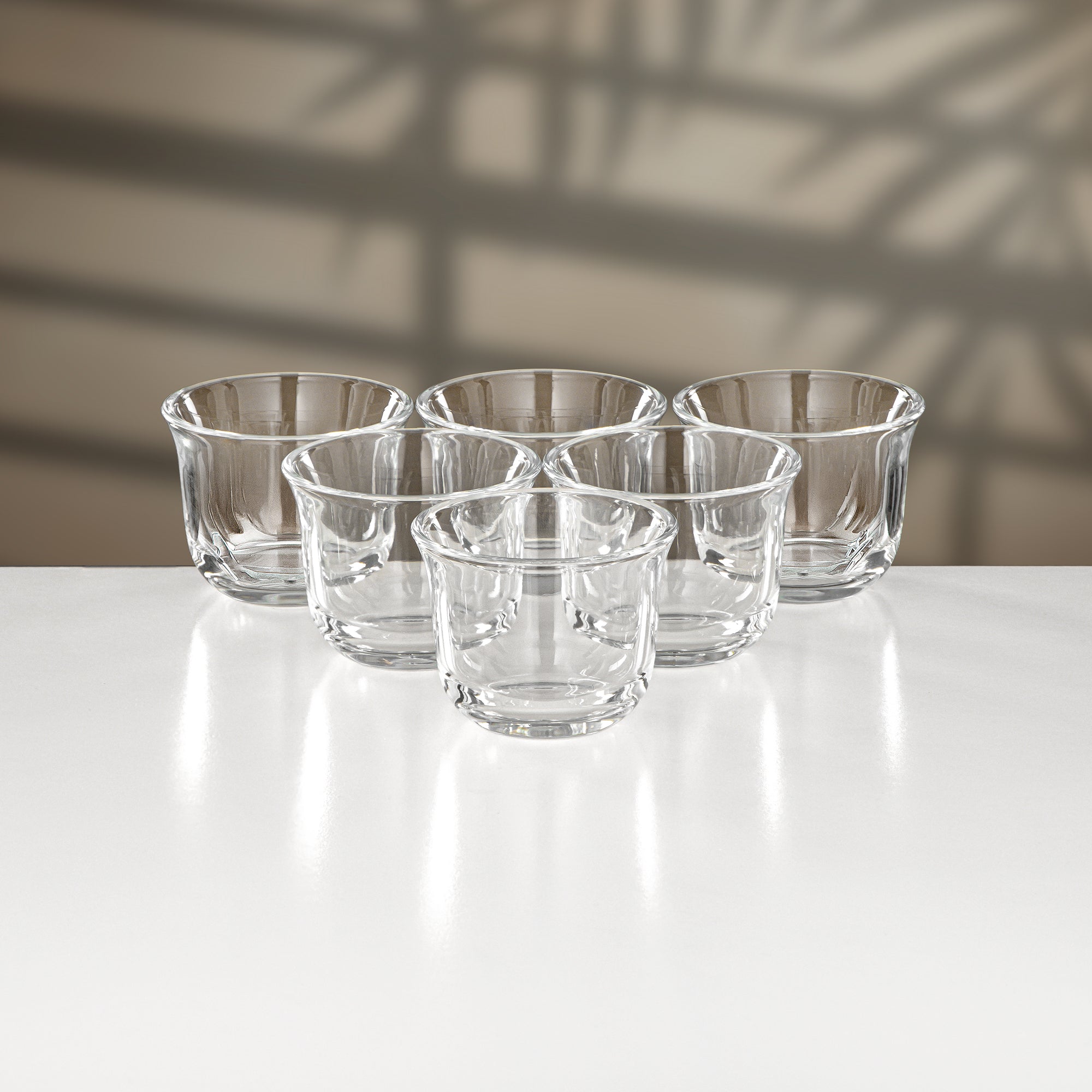 Almarjan 18 Pieces Tea & Cawa Cup Set, Silver & Matt Gold