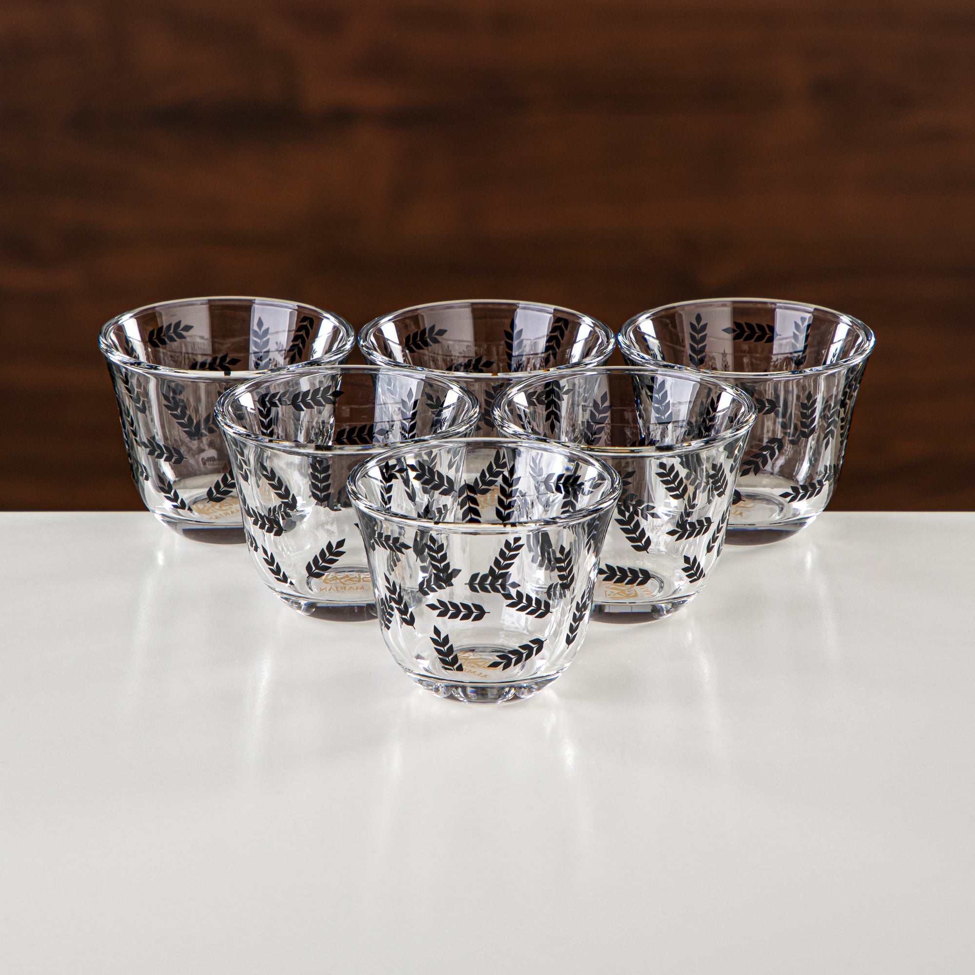 Almarjan Tea & Coffee Set 18 Pieces, Glass & Marble (GLS2630063) - Modern Serveware