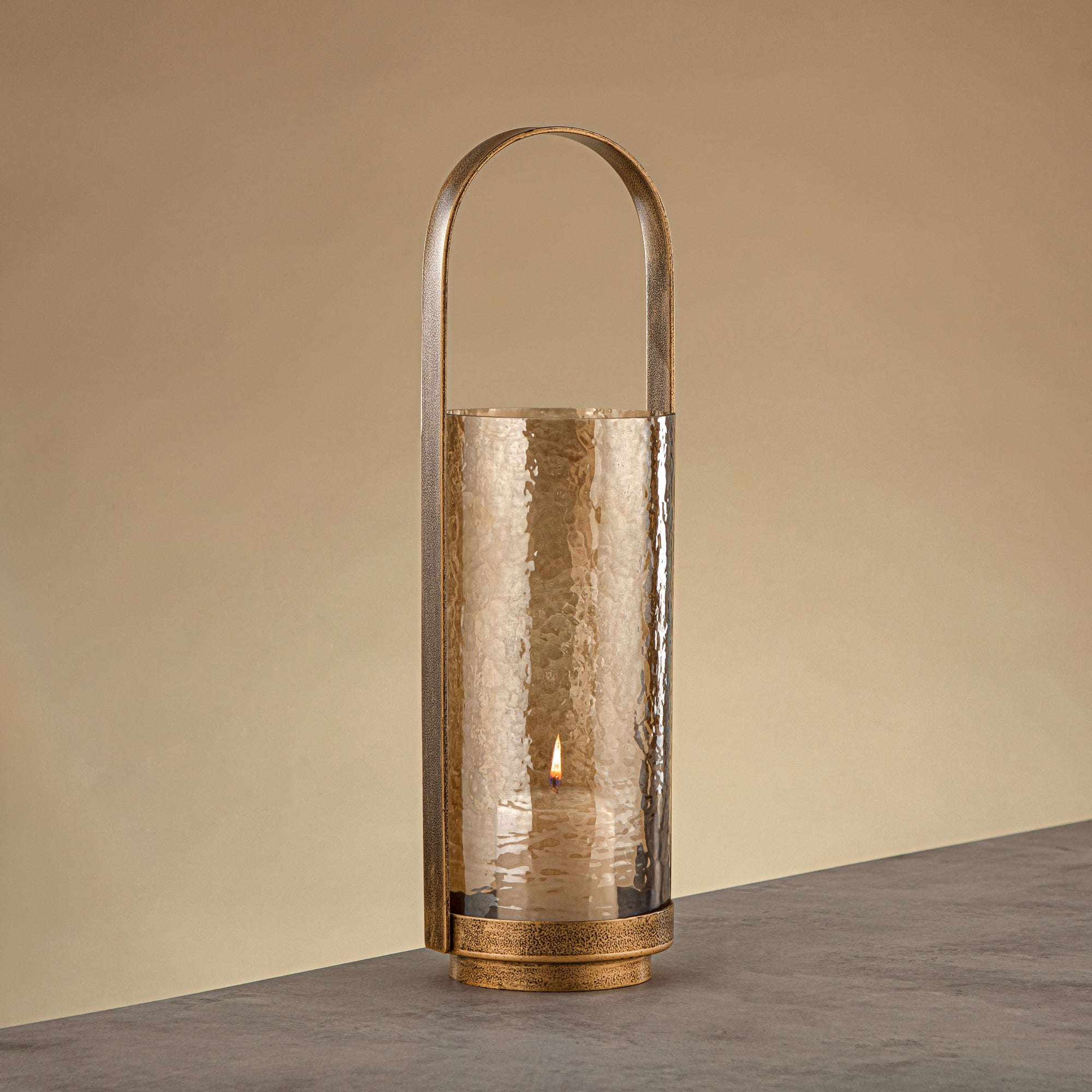 Almarjan Hurricane Lantern 42cm Antique Gold