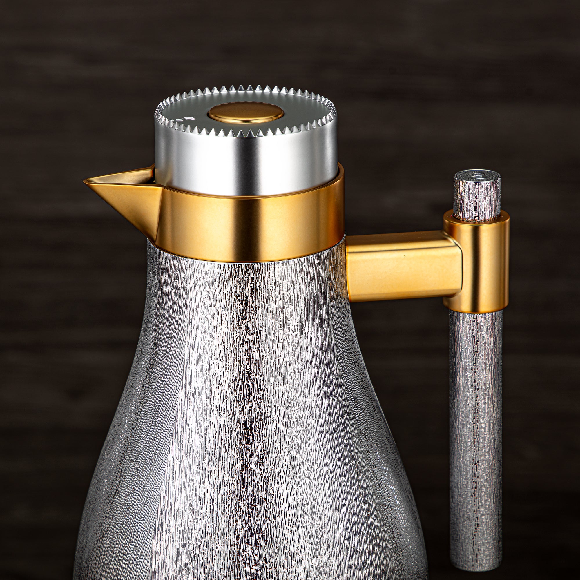 طقم ترامس المرجان ABS زر ضغط 1 لتر + 1 لتر فضي مطفي وذهبي مطفي (GOK-S-MS-MG) - تقديم أنيق