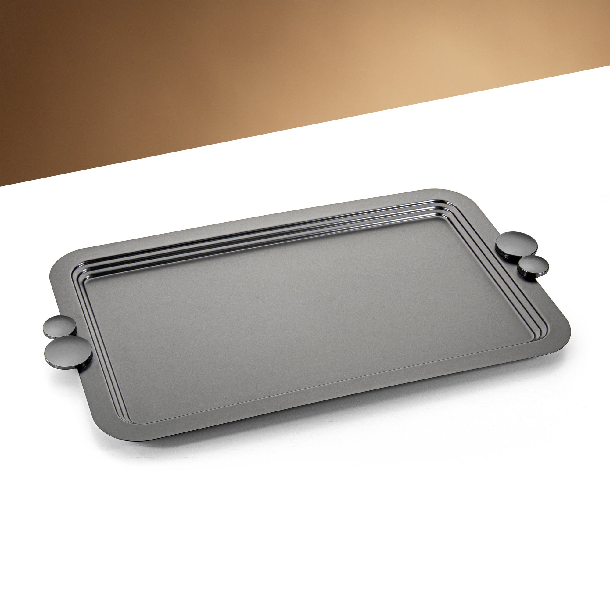 Almarjan 53 CM Serving Tray Matte Black - HT2506010