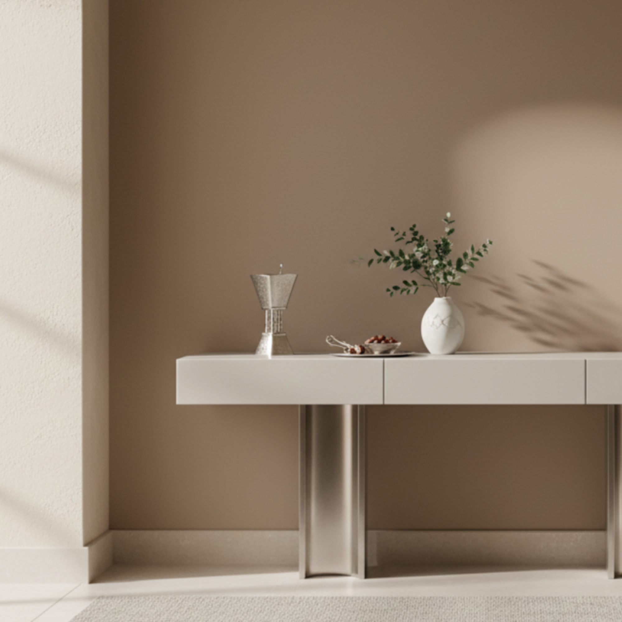 Almarjan Incense Burner Silver Crackle 18cm