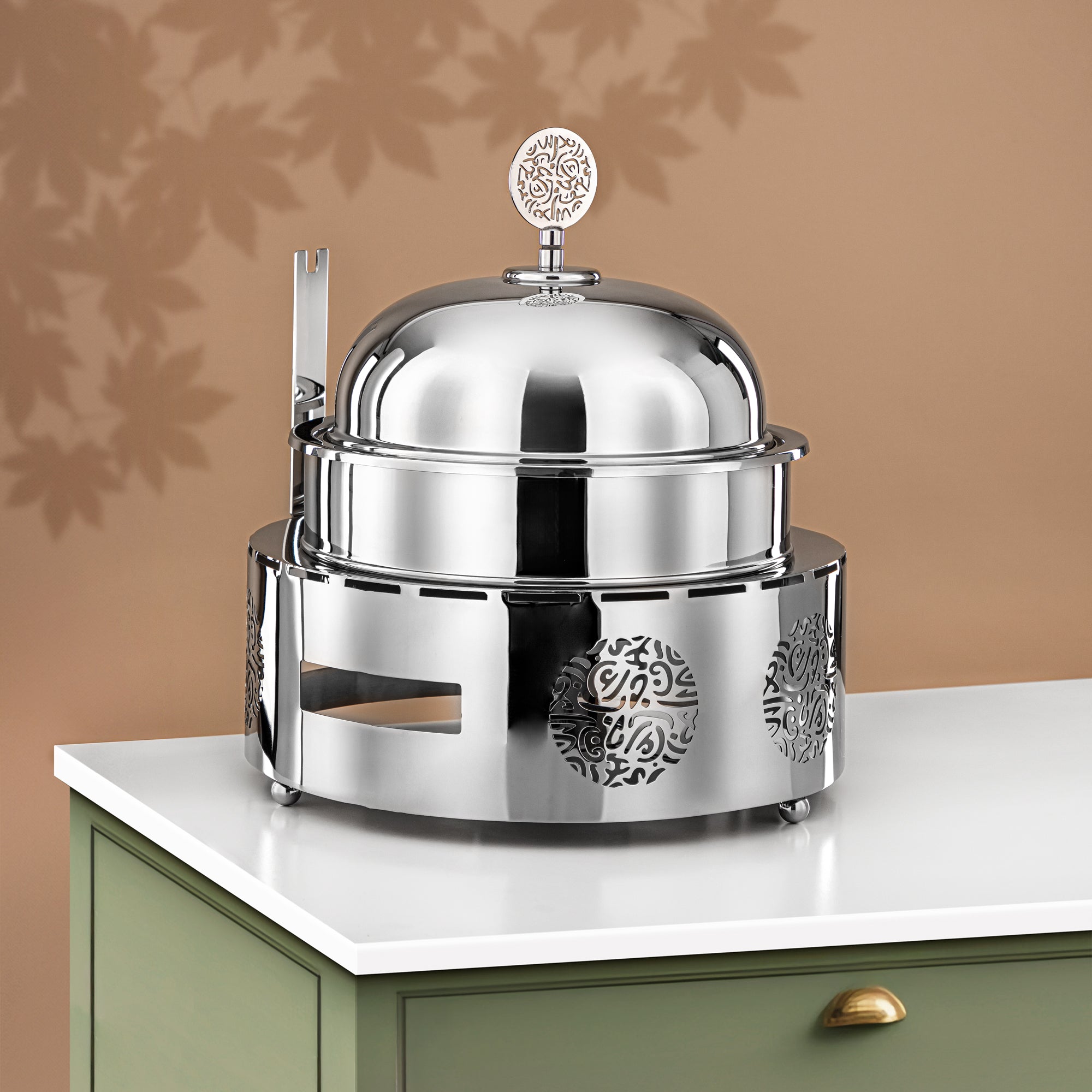 Almarjan Chafing Dish Stainless Steel 5L Silver (MD-3014A) - Stylish Serveware