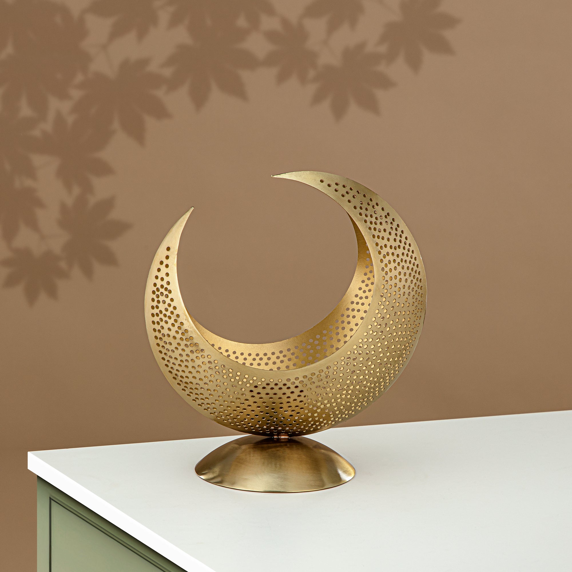 حامل شمعة المون ألمرجان، 24 سم، ذهب مات (MD-3038 A) - زينة رمضان