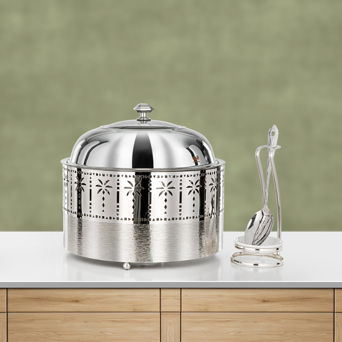 Almarjan 4L Chafing Dish, Brushed Silver