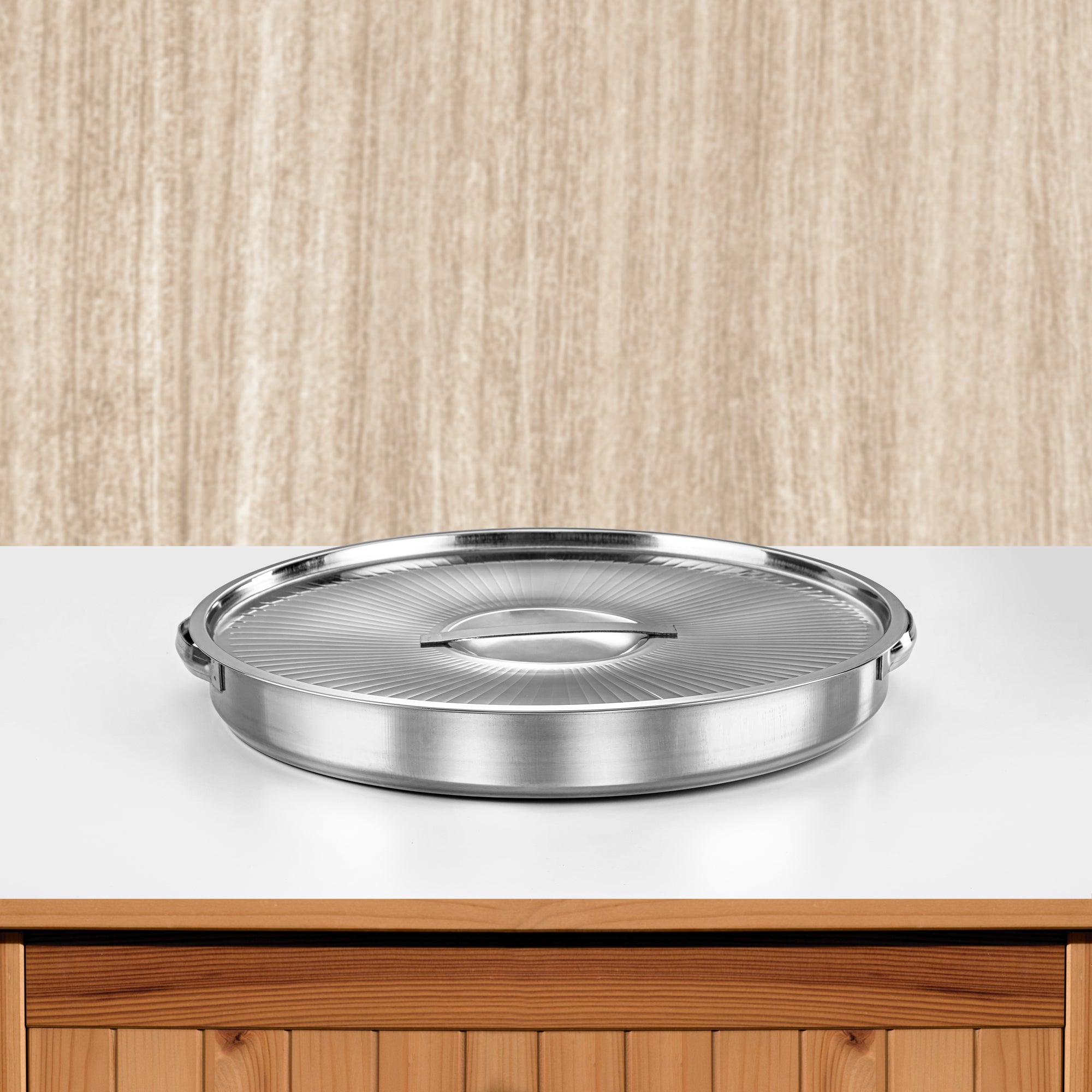 Almarjan Breakfast Tray Set 9 Pieces 35 cm Silver