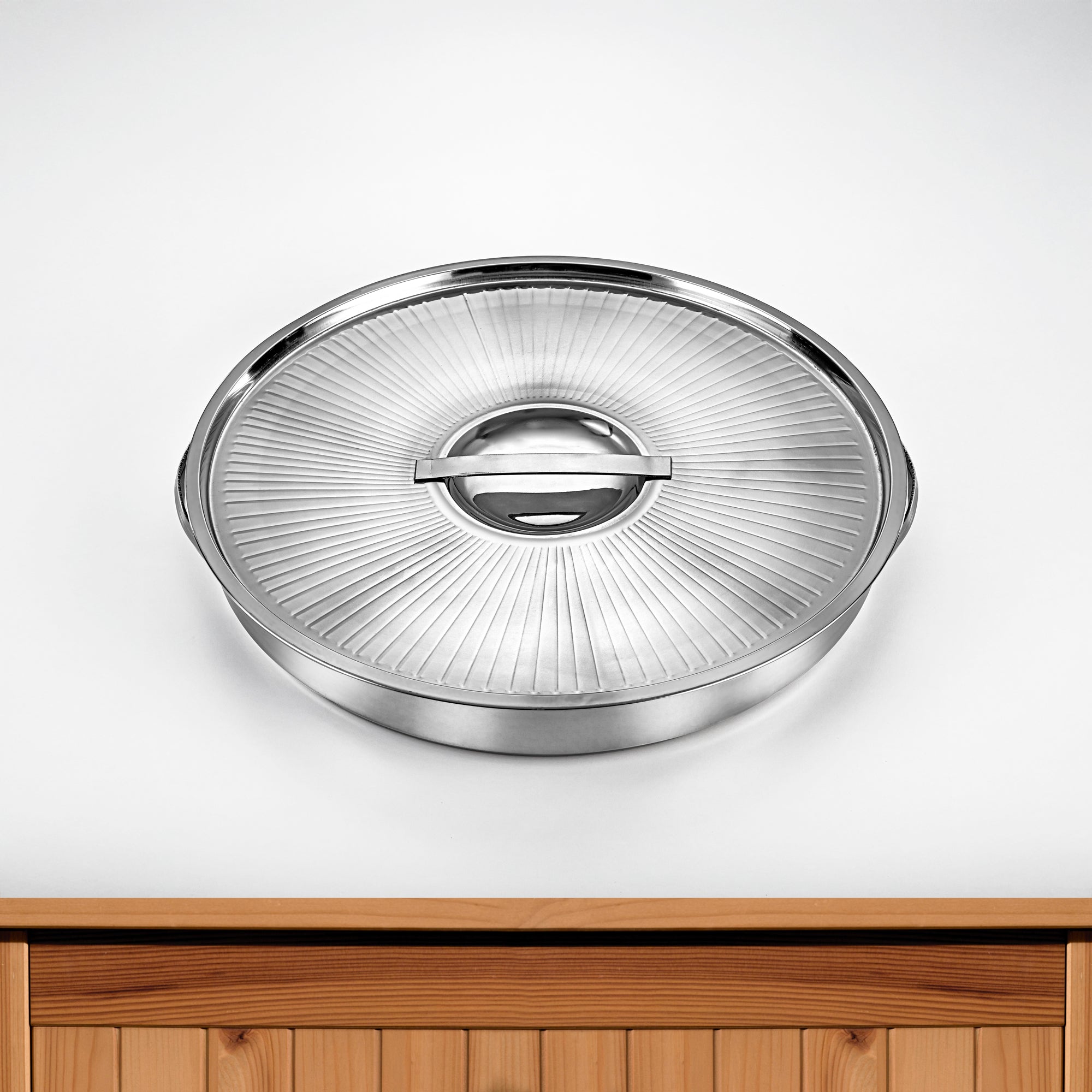 طقم صينية إفطار المرجان، 9 قطع، 35 سم، فضي