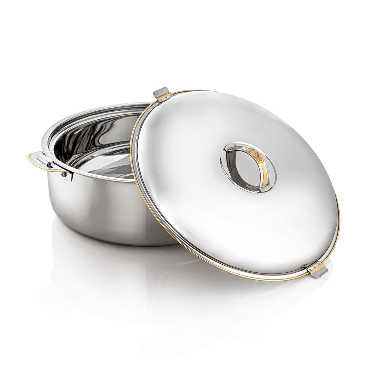 Almarjan 10000 ML Classic Collection Hot Pot en acier inoxydable argent et or - H23PG1