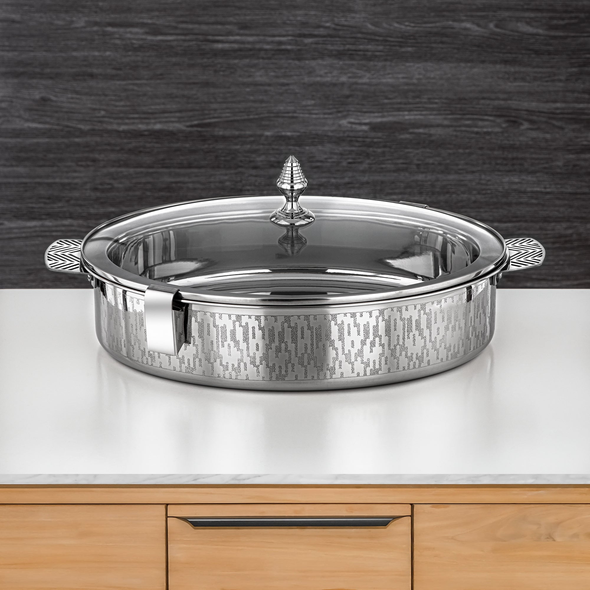 Almarjan Mandi Collection Hot Pot 40cm Silver