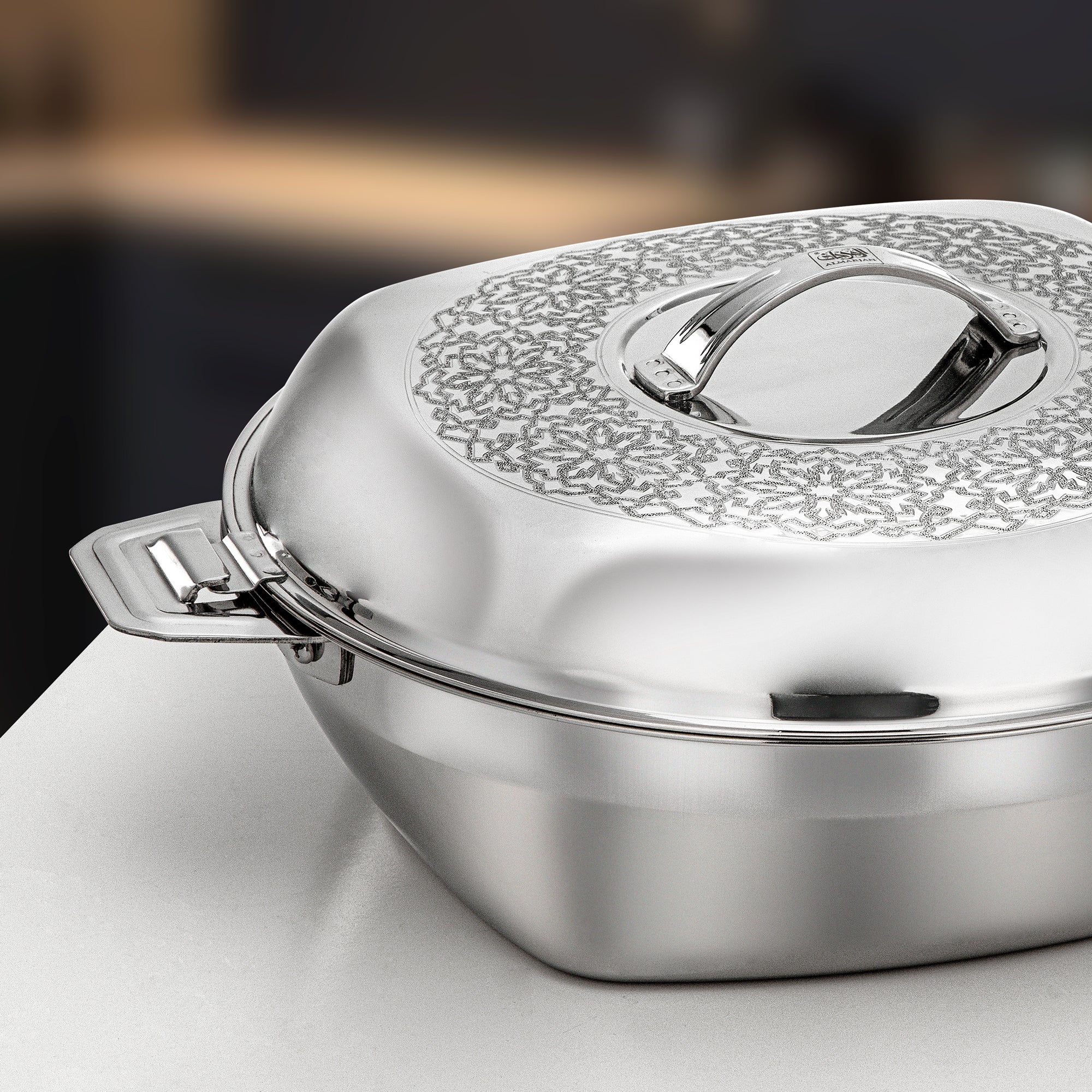 Almarjan Ohood Hot Pot Set 3 Pieces Silver