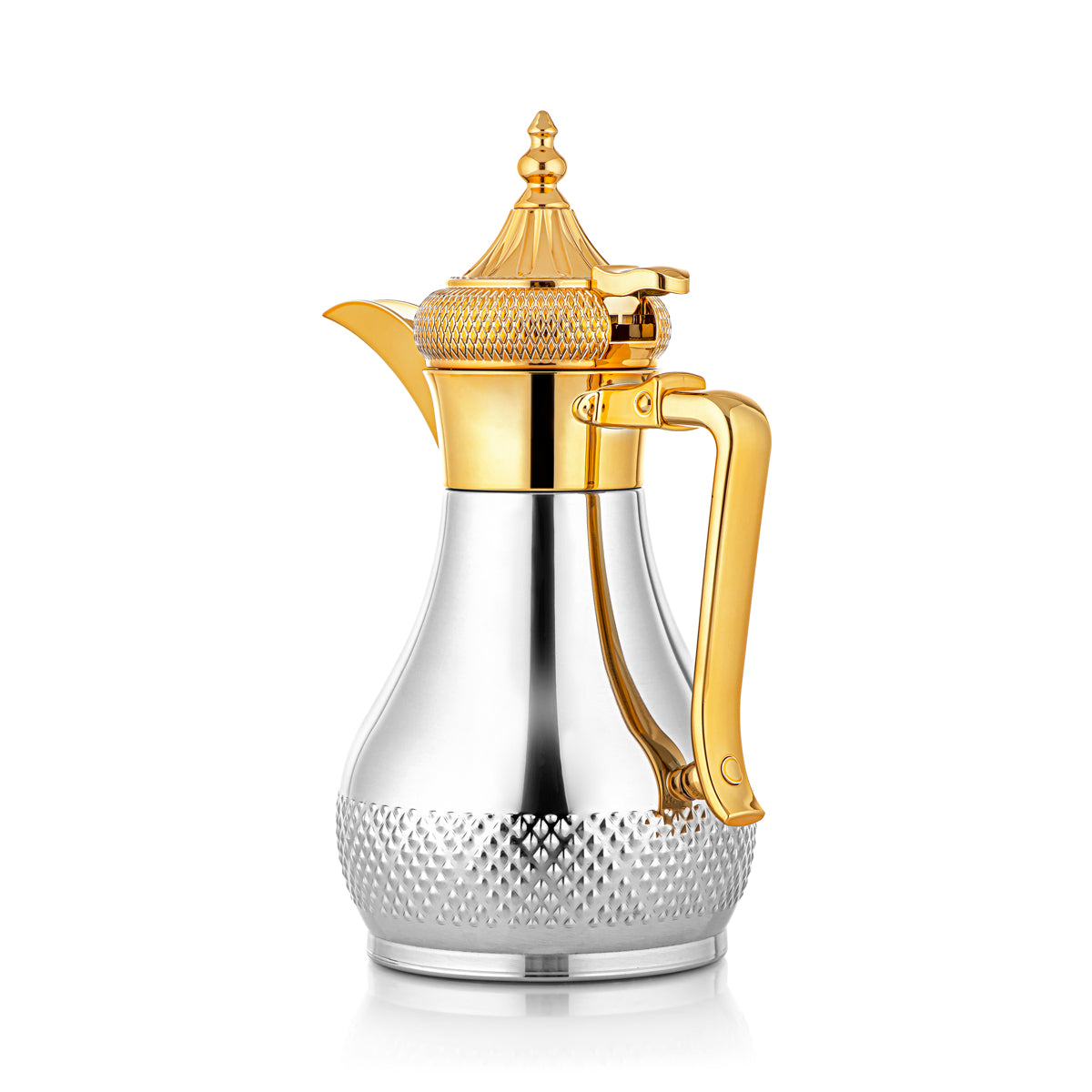 Almarjan Aspirateur en acier inoxydable 1 litre Dallah argent et or - SWD/D-100-CRG