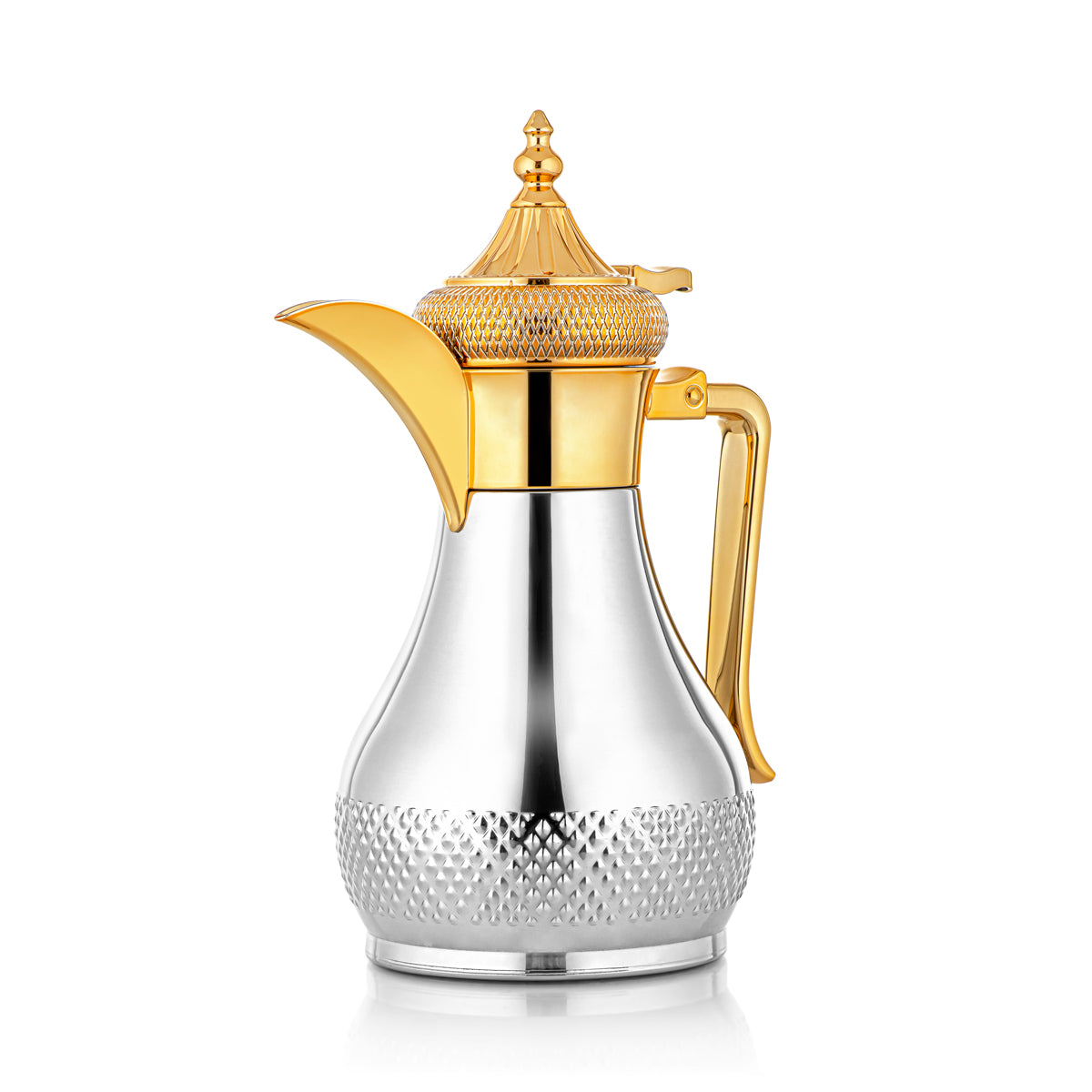 Almarjan Aspirateur en acier inoxydable 1 litre Dallah argent et or - SWD/D-100-CRG
