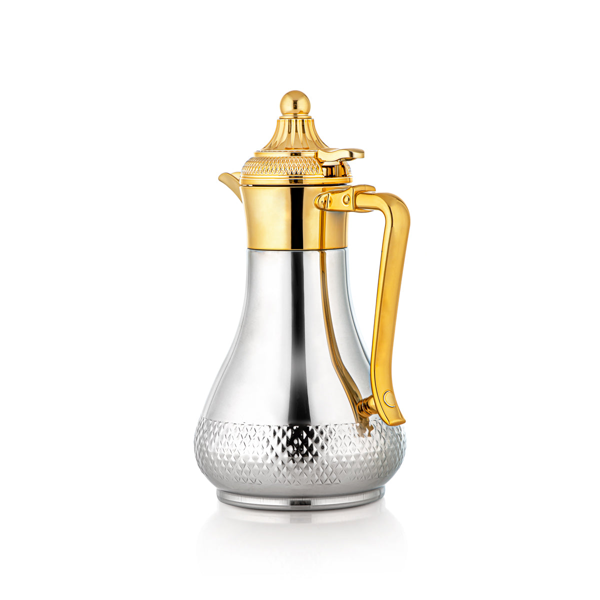 Almarjan Aspirateur en acier inoxydable 0,6 litre Dallah argent et or - SWT/D-060-CRG