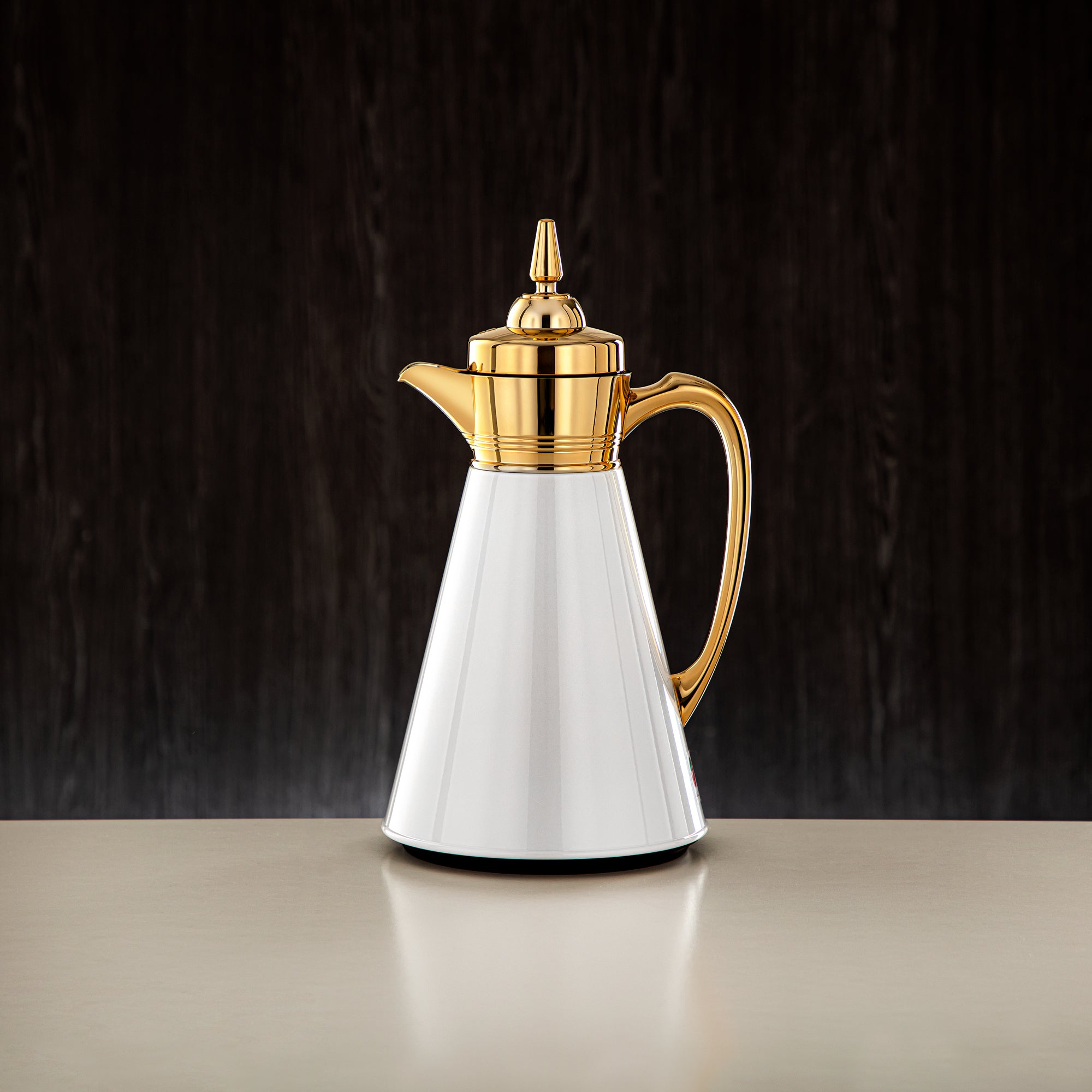 Almarjan Vacuum Flask Set, 0.7L + 1L, White & Gold (UBC-A0700/B1000 Q1ZC95) - Ramadan Serveware