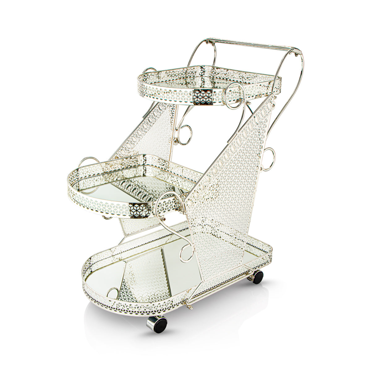 Almarjan Chariot à 3 Niveaux Argent - AZ-260/S