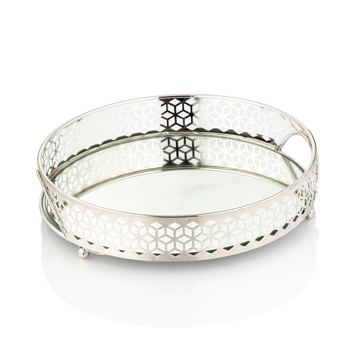 Almarjan Ensemble de Brûleurs d'Encens Ronds Argent - AZ-273/S