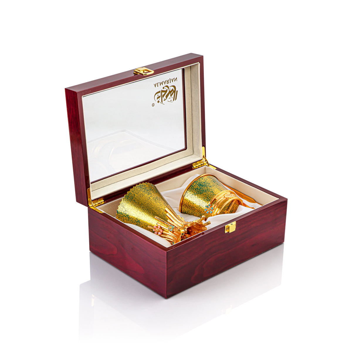 Almarjan 2 Pièces Sanabel Collection Incese Burner Set Or BK-06M-BGG