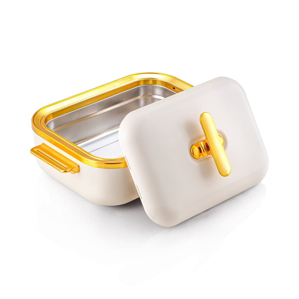 Almarjan Marmite Rectangulaire Plastique 4 Litres Beige & Or - HP03-400 Beige Or
