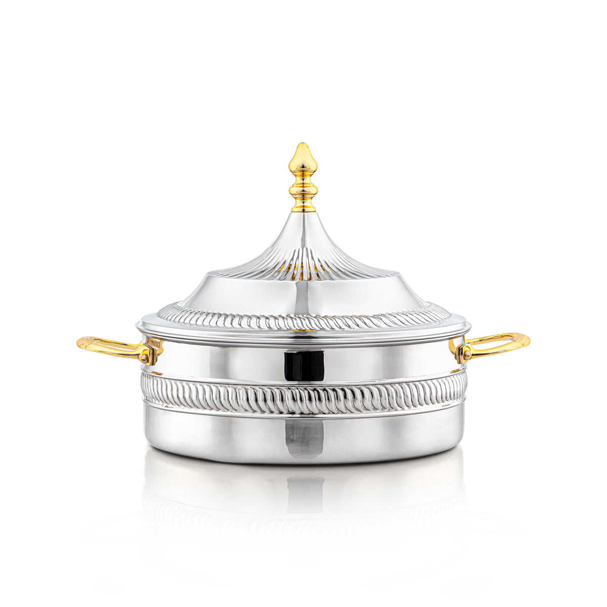 Almarjan 28 CM Brass Hot Pot Silver & Gold - MD-2933C