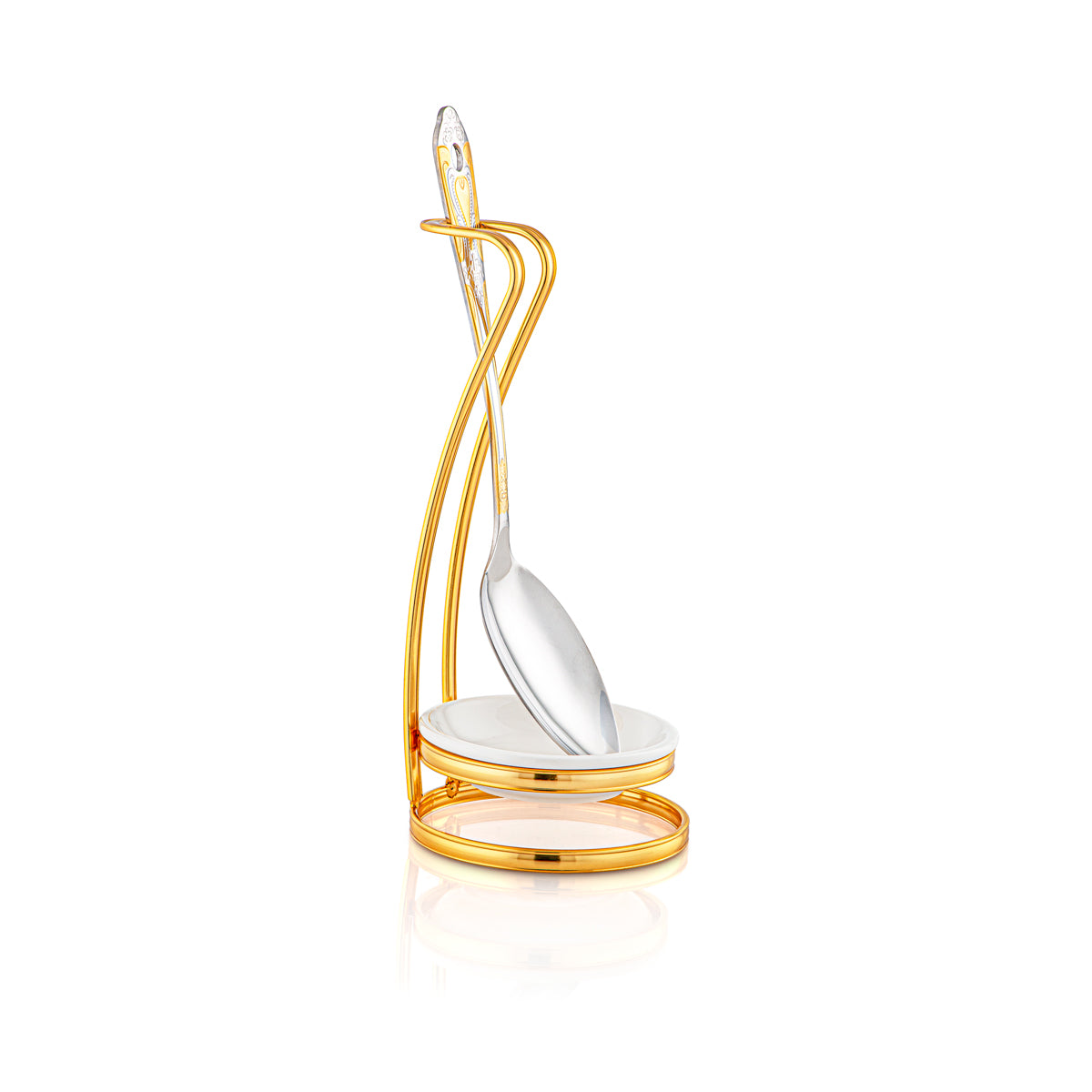 Porte-cuillère simple Almarjan avec cuillère or - STS0012937