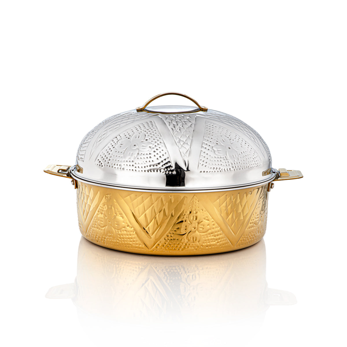 Almarjan 30 CM Collection Qubba Marmite Inox Argent & Or - H22MG2