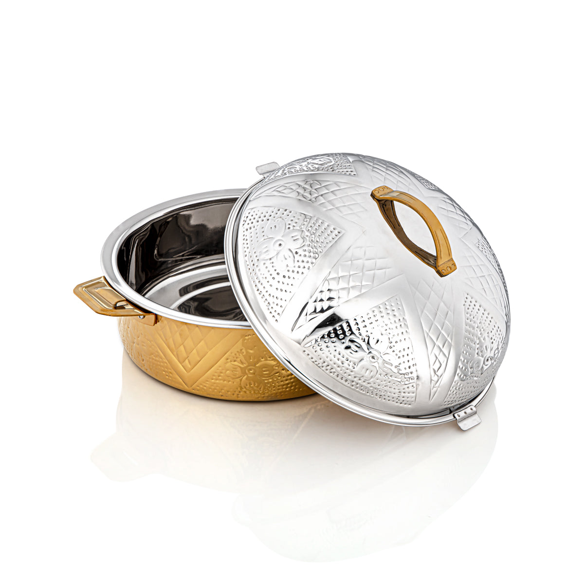 Almarjan 30 CM Collection Qubba Marmite Inox Argent & Or - H22MG2