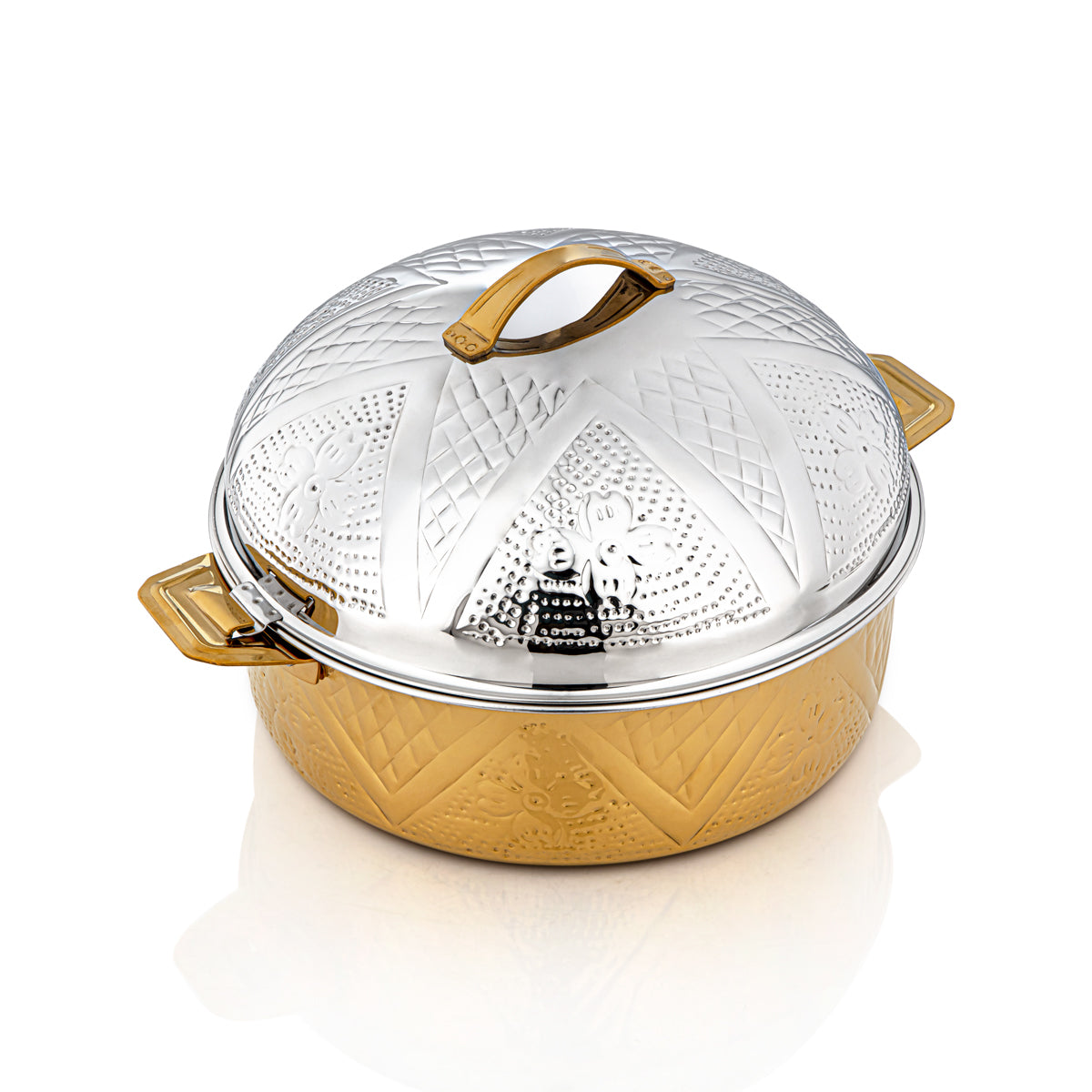 Almarjan 30 CM Collection Qubba Marmite Inox Argent & Or - H22MG2