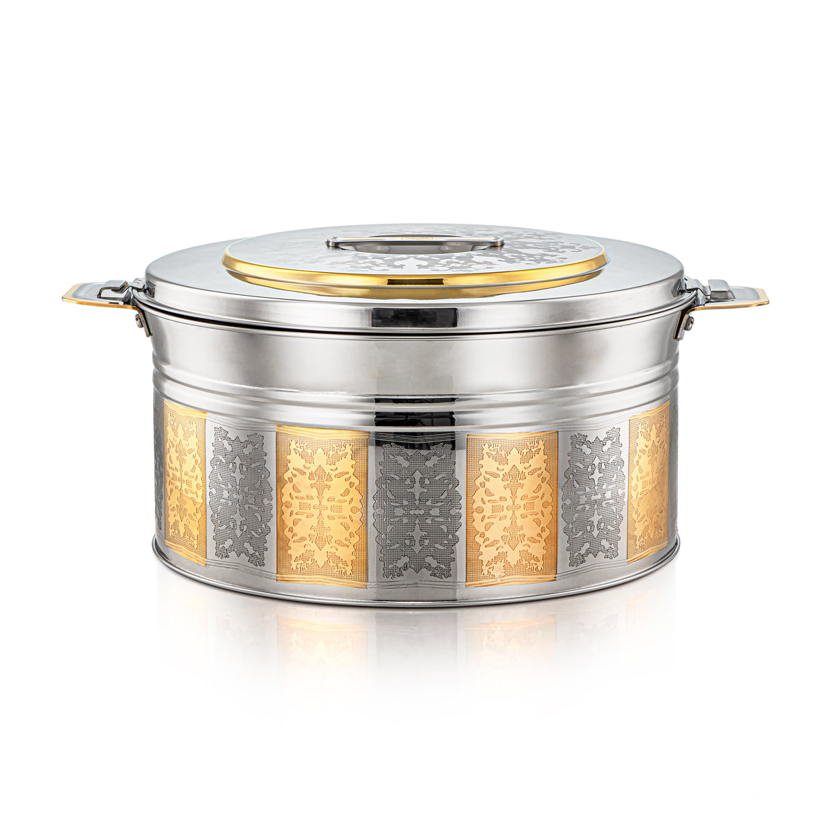 Almarjan 9000 ML Shaharzad Collection Hot Pot en acier inoxydable argent et or - H22EPG5
