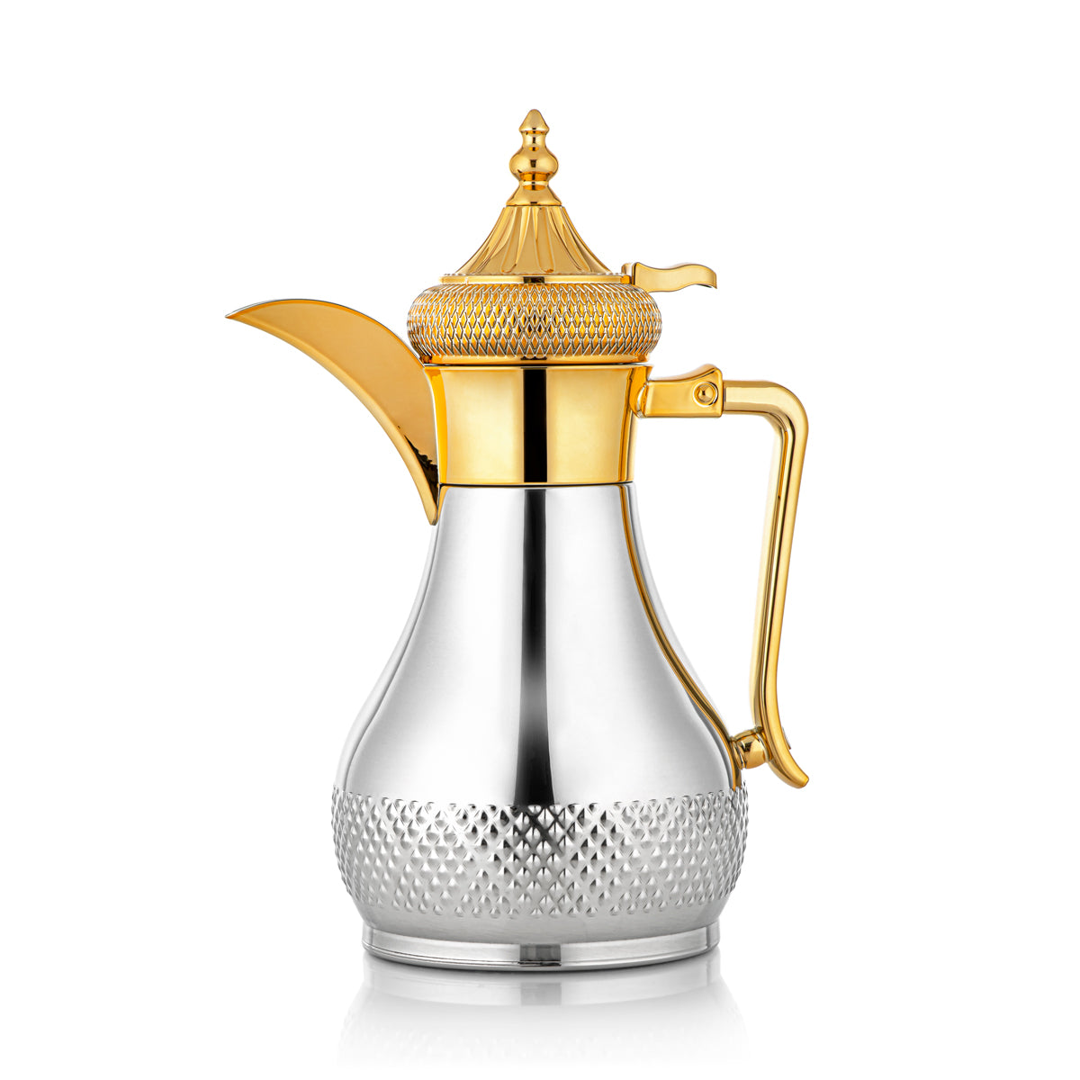 Almarjan Aspirateur en acier inoxydable 1 litre Dallah argent et or - SWD/D-100-CRG