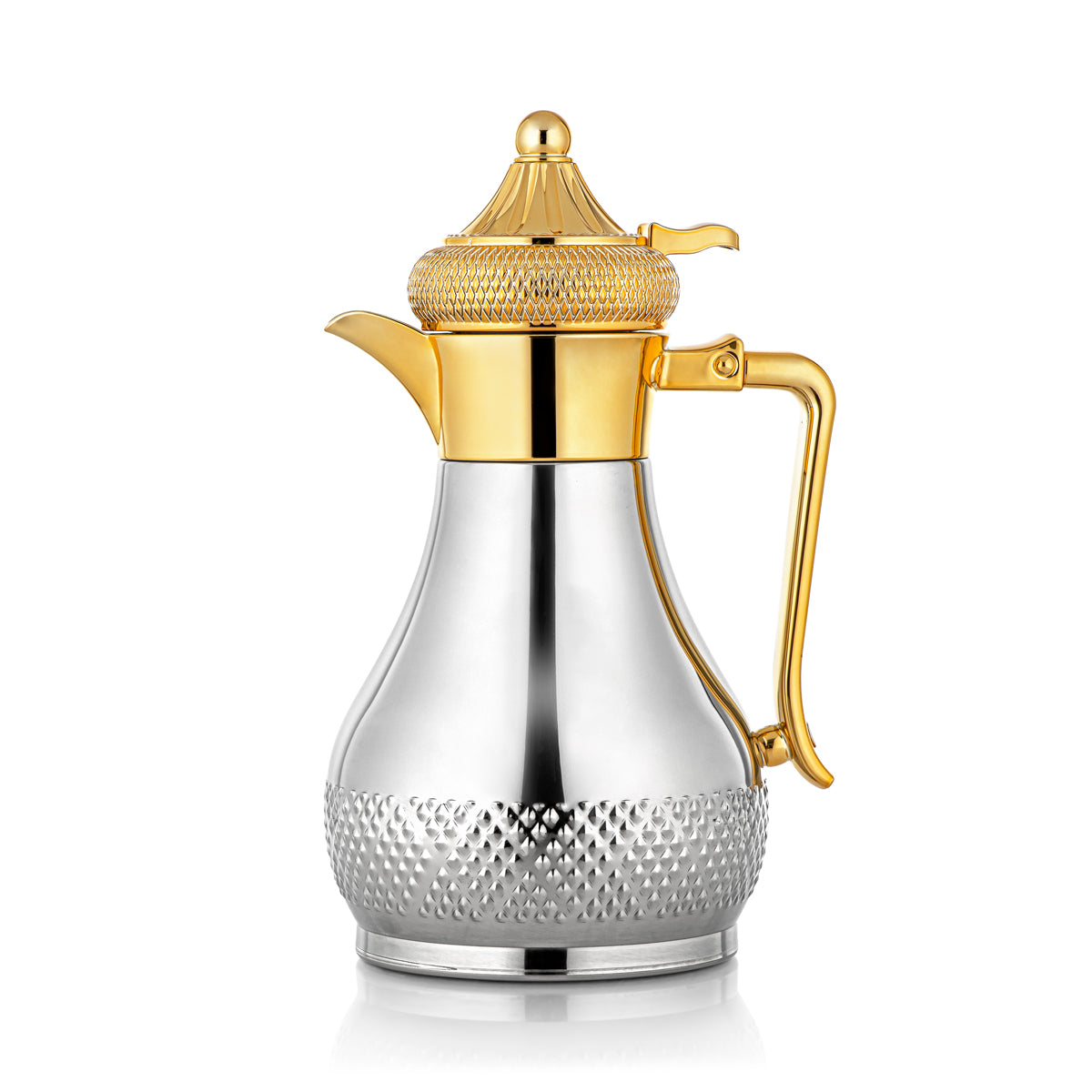 Almarjan Aspirateur en acier inoxydable 1 litre Dallah argent et or - SWT/D-100-CRG