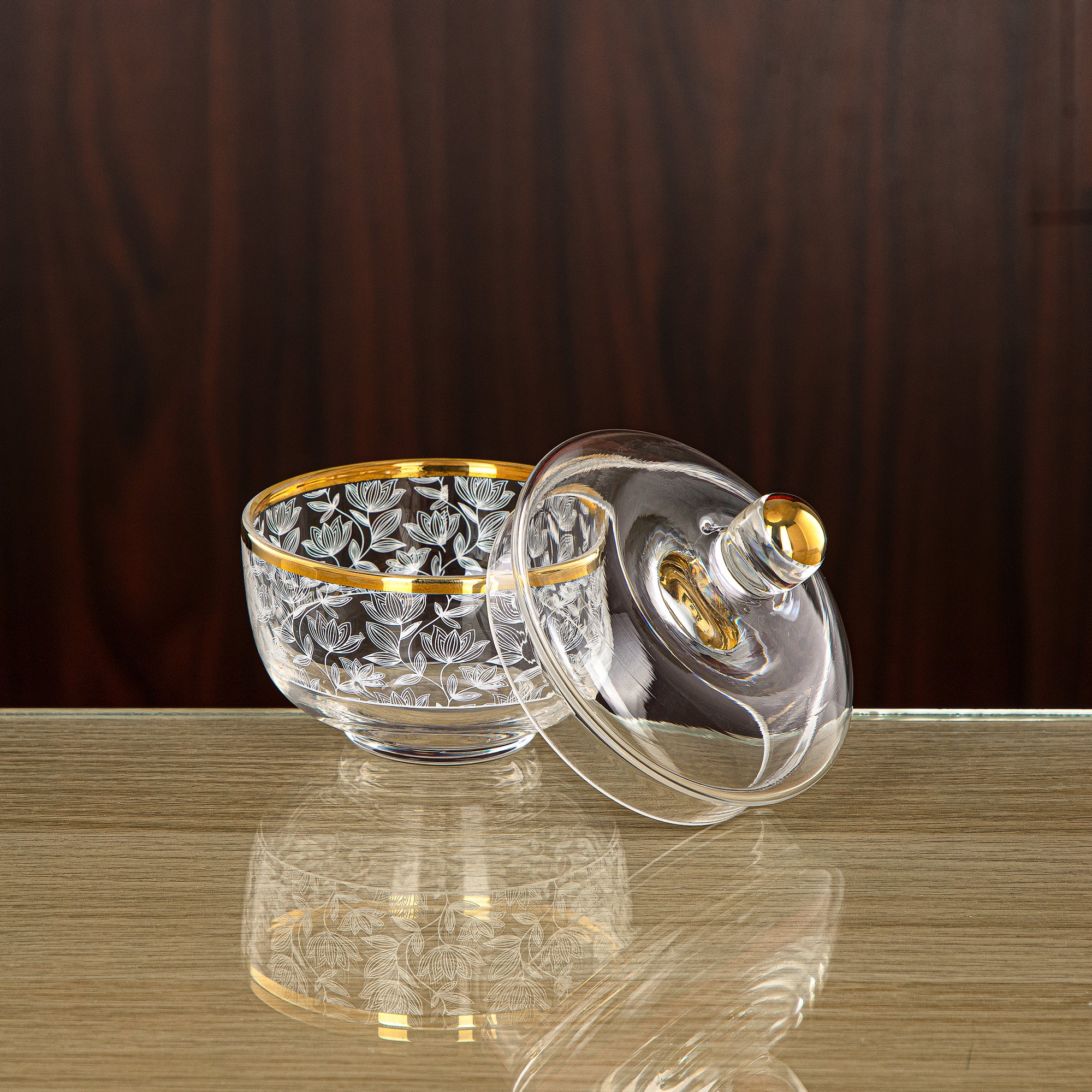 Almarjan 9.5 CM Glass Sugar Bowl - 0137T-SYE