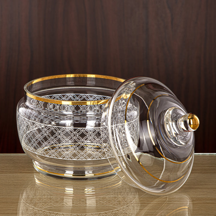 Almarjan 1500 ML Glass Candy Bowl - 0138T-SFY