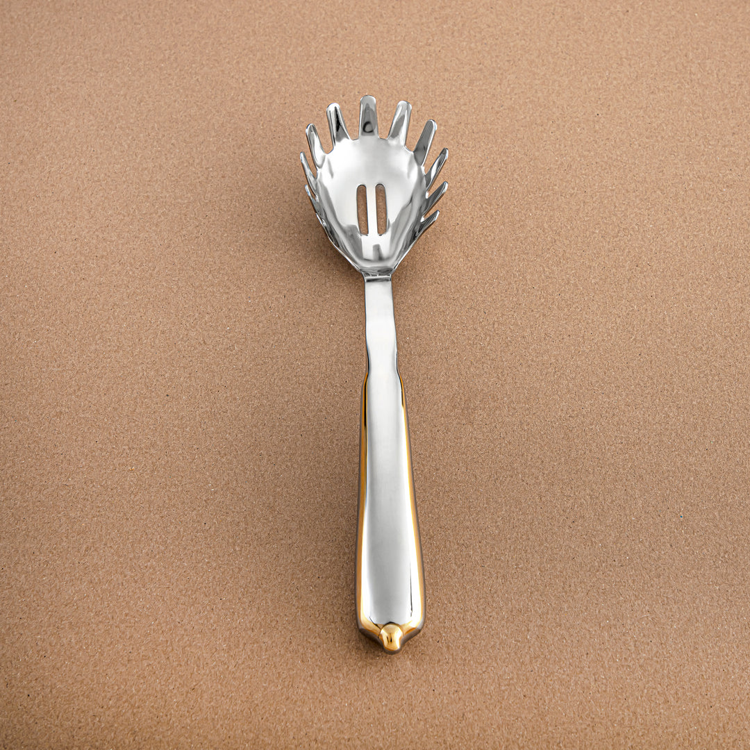 Almarjan Stainless Steel Pasta Server – Mirror Finish, Silver & Gold CUT1620054