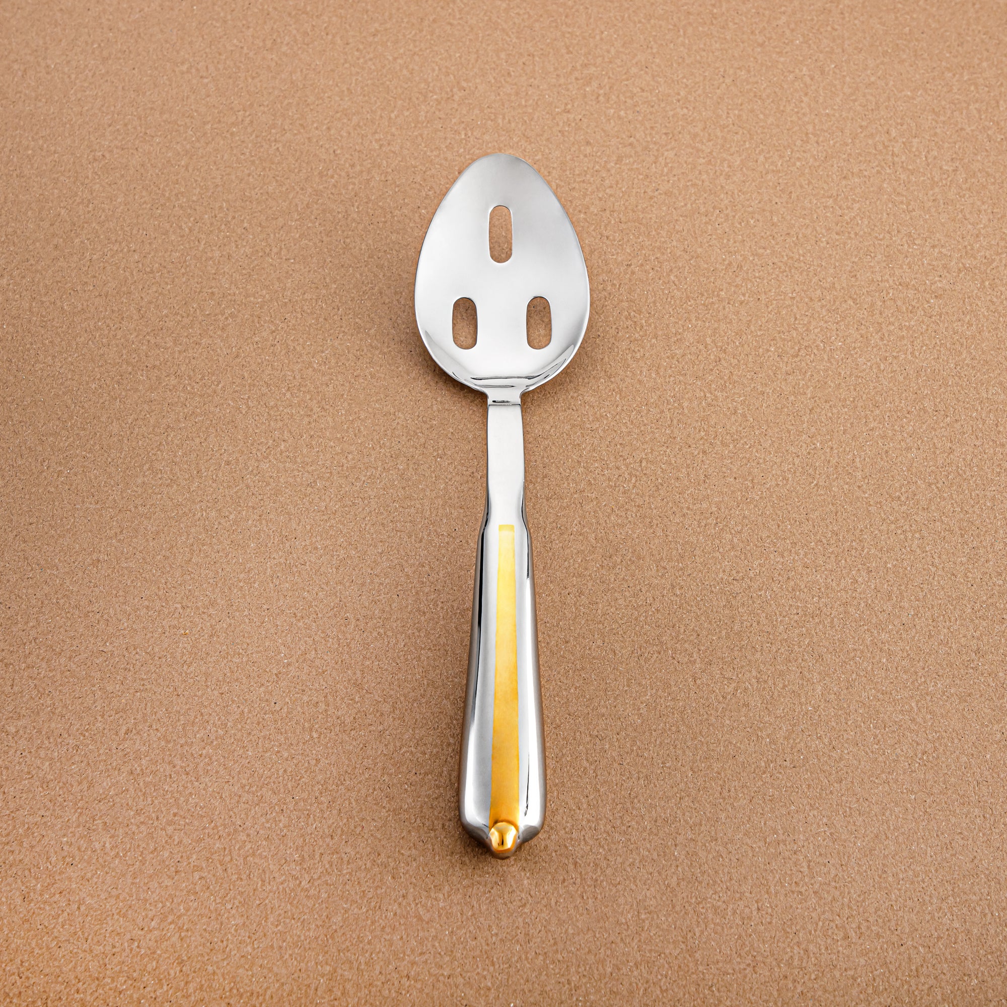 Almarjan Stainless Steel Slotted Spoon – Mirror Finish, Silver & Gold CUT1620063