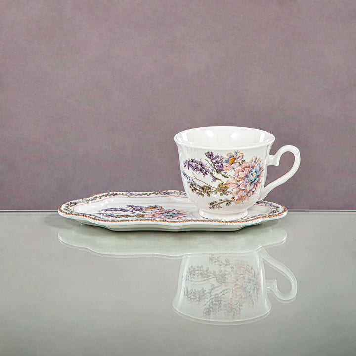 Almarjan 250 ML Porcelain Royal Tea Cup & Saucer - D480 R2089T