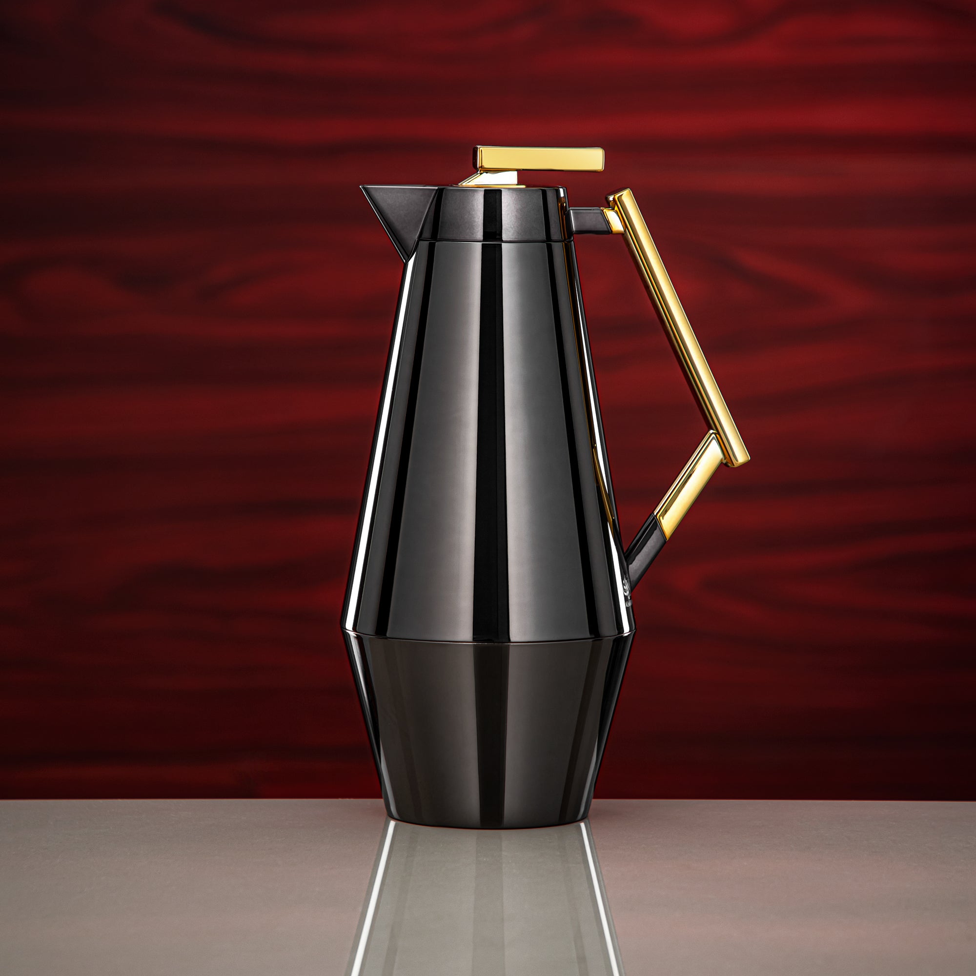 Almarjan Vacuum Flask Set 0.7L & 1L Gun Black & Gold