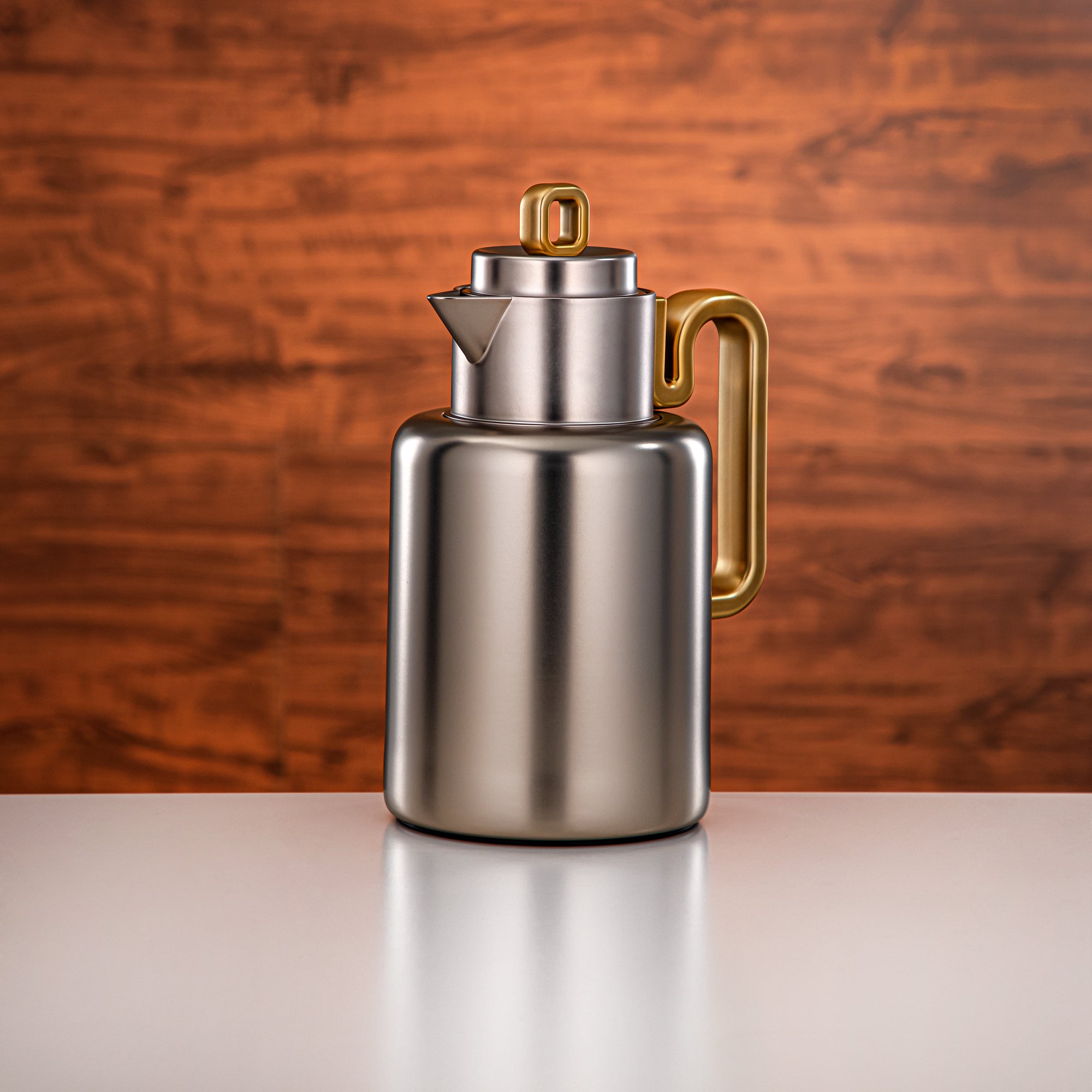 Almarjan Vacuum flask Set 0.5 liter + 1 liter Matt nickel & matt gold (FG815-050/100 MNI/MG)