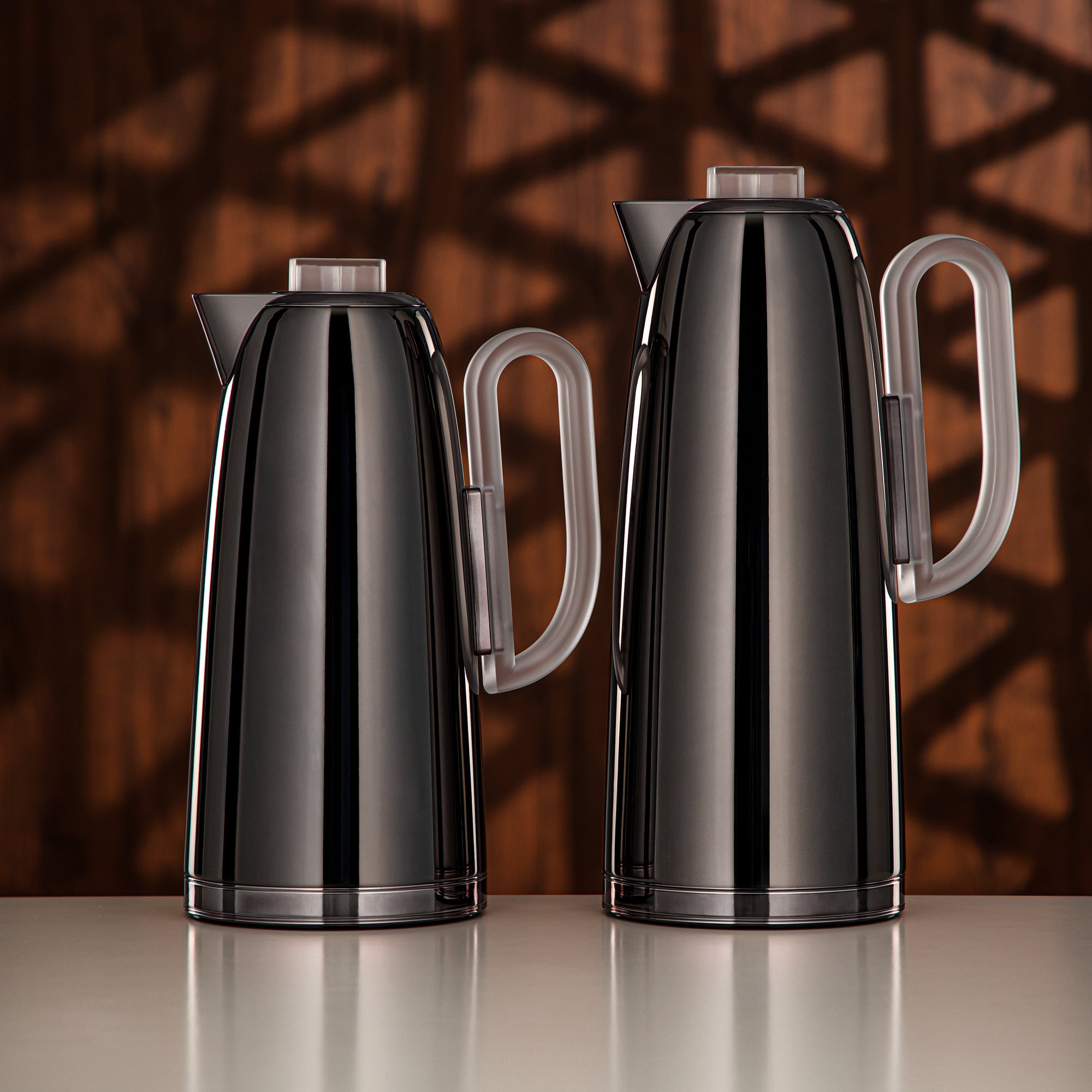 Almarjan Vacuum Flask Set 0.7L & 1L Gun Black & Frost